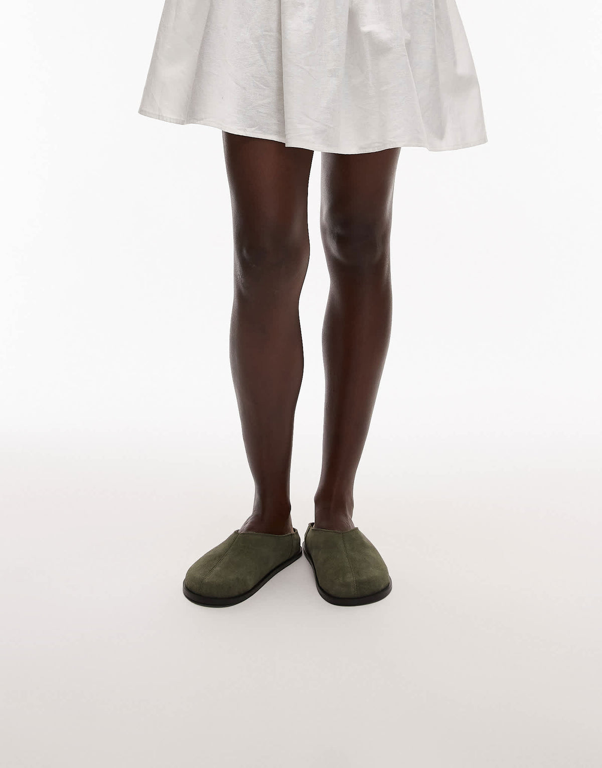 Topshop Abbie suede mules in khaki
