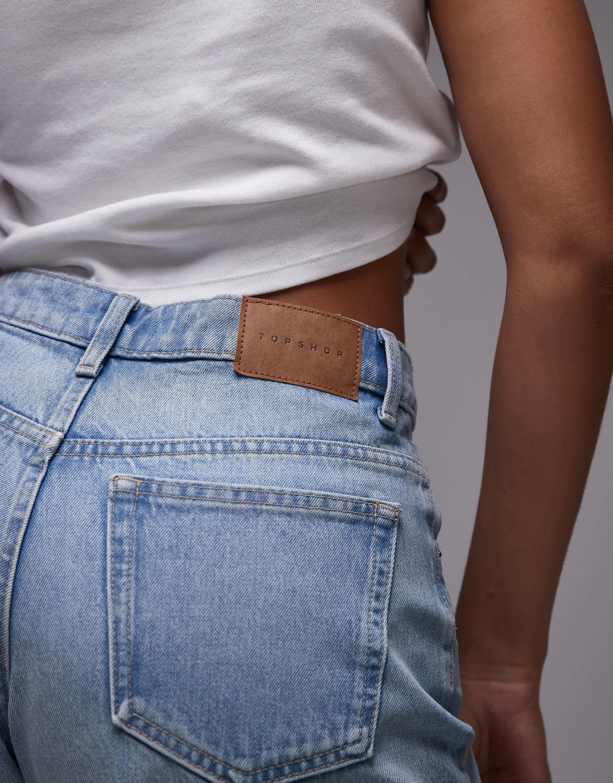 Topshop Hourglass denim Editor shorts in bleach