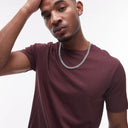 Topman classic fit t-shirt in brown