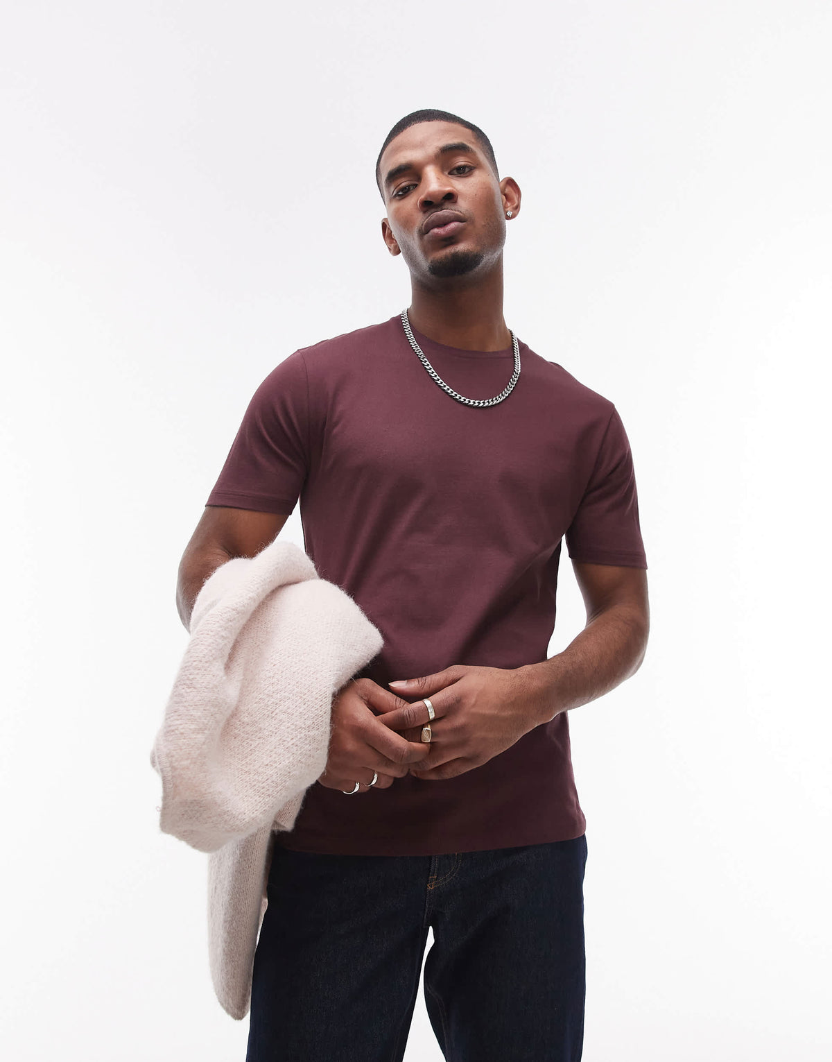 Topman classic fit t-shirt in brown