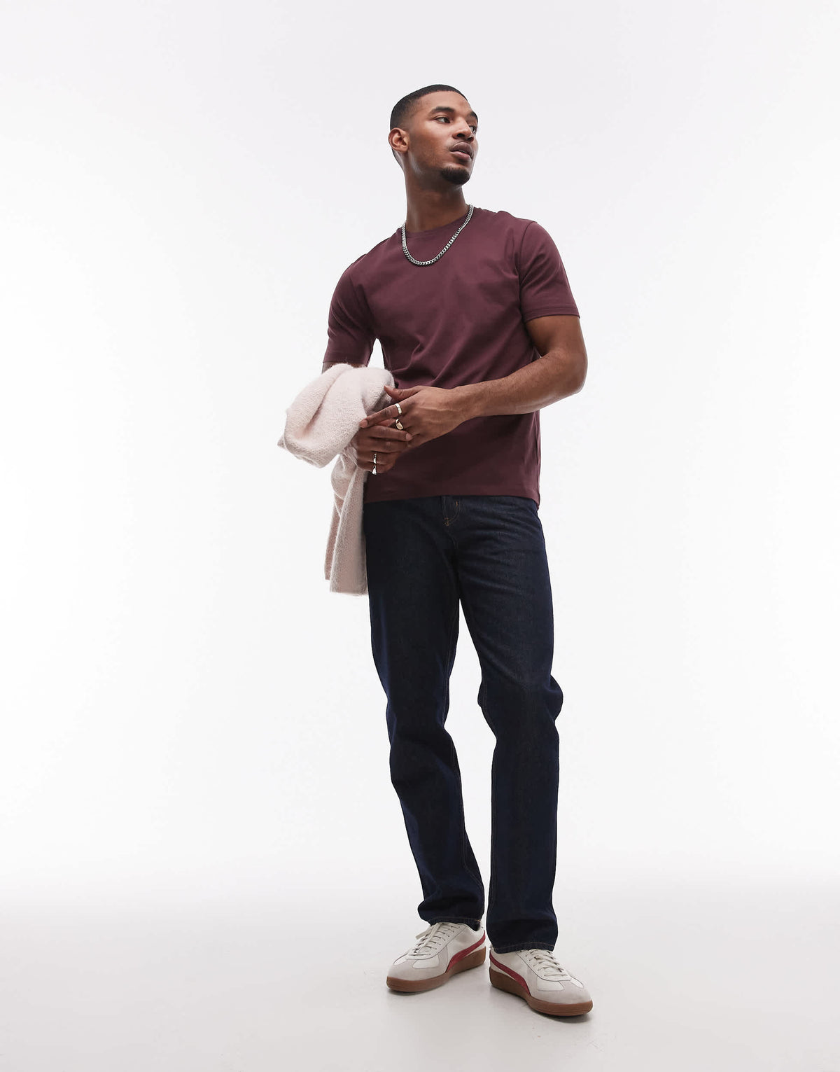 Topman classic fit t-shirt in brown