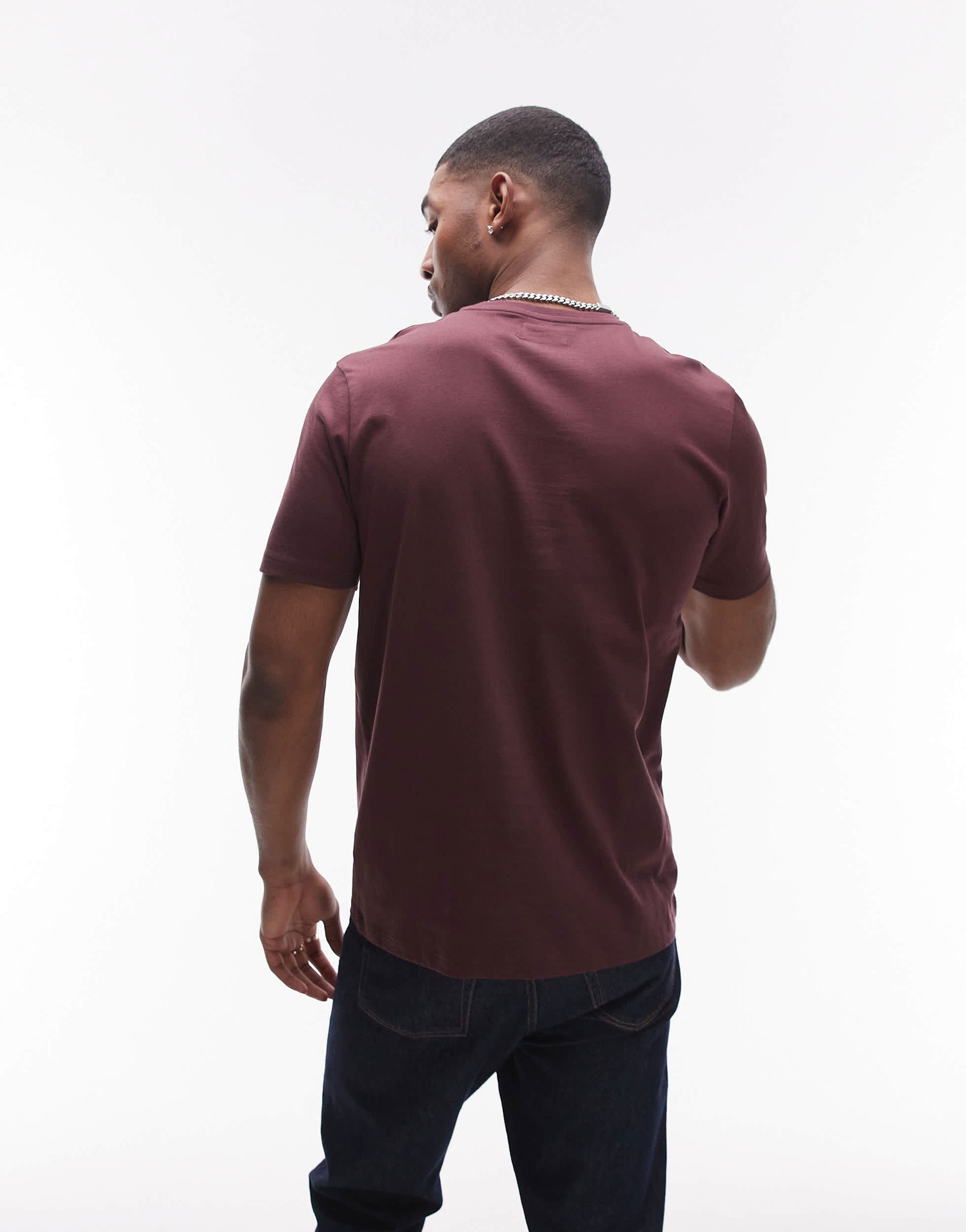 Topman classic fit t-shirt in brown