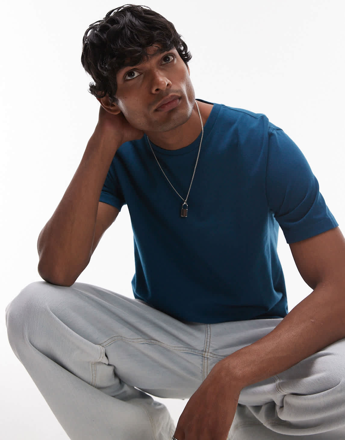 Topman classic fit t-shirt in teal