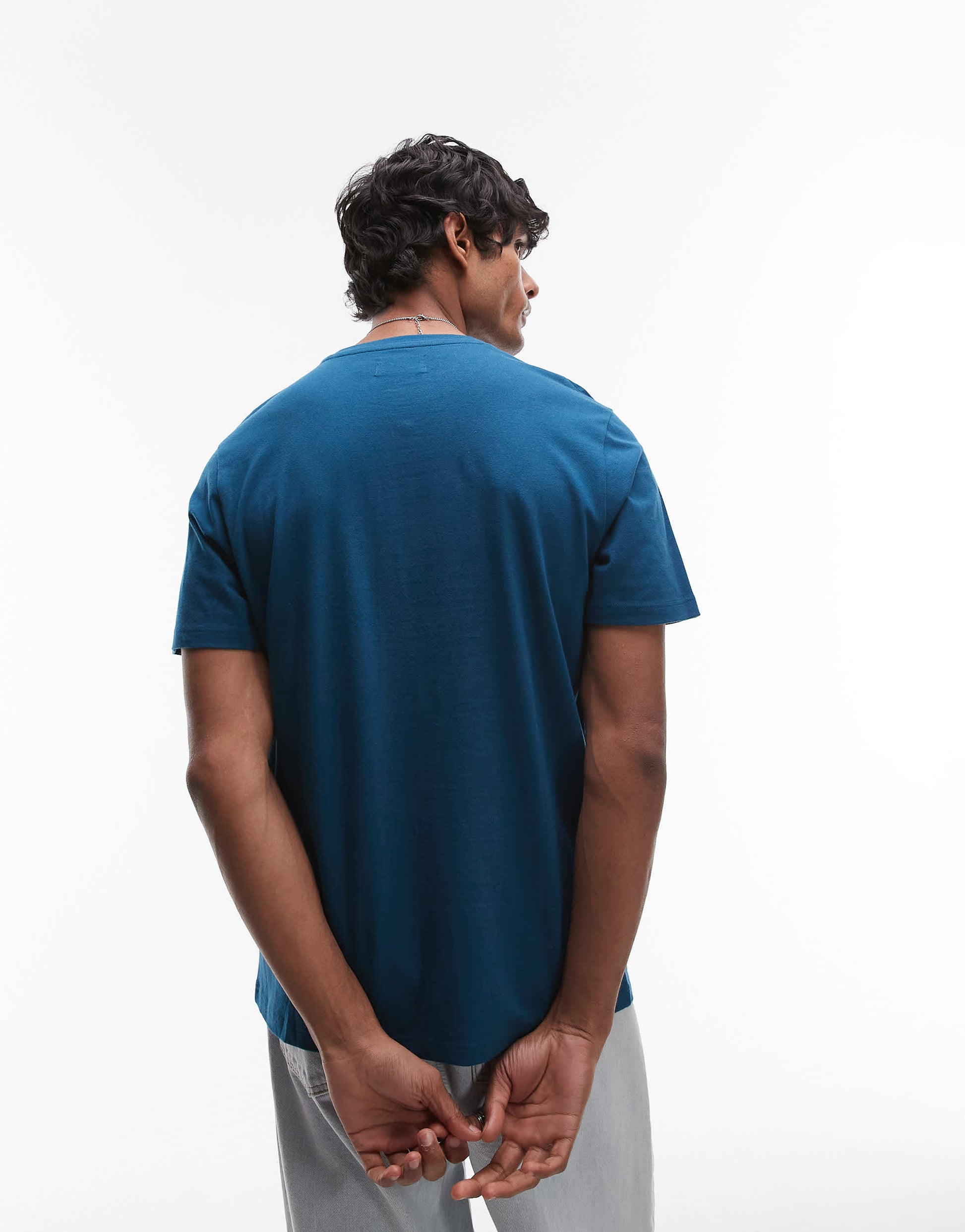 Topman classic fit t-shirt in teal