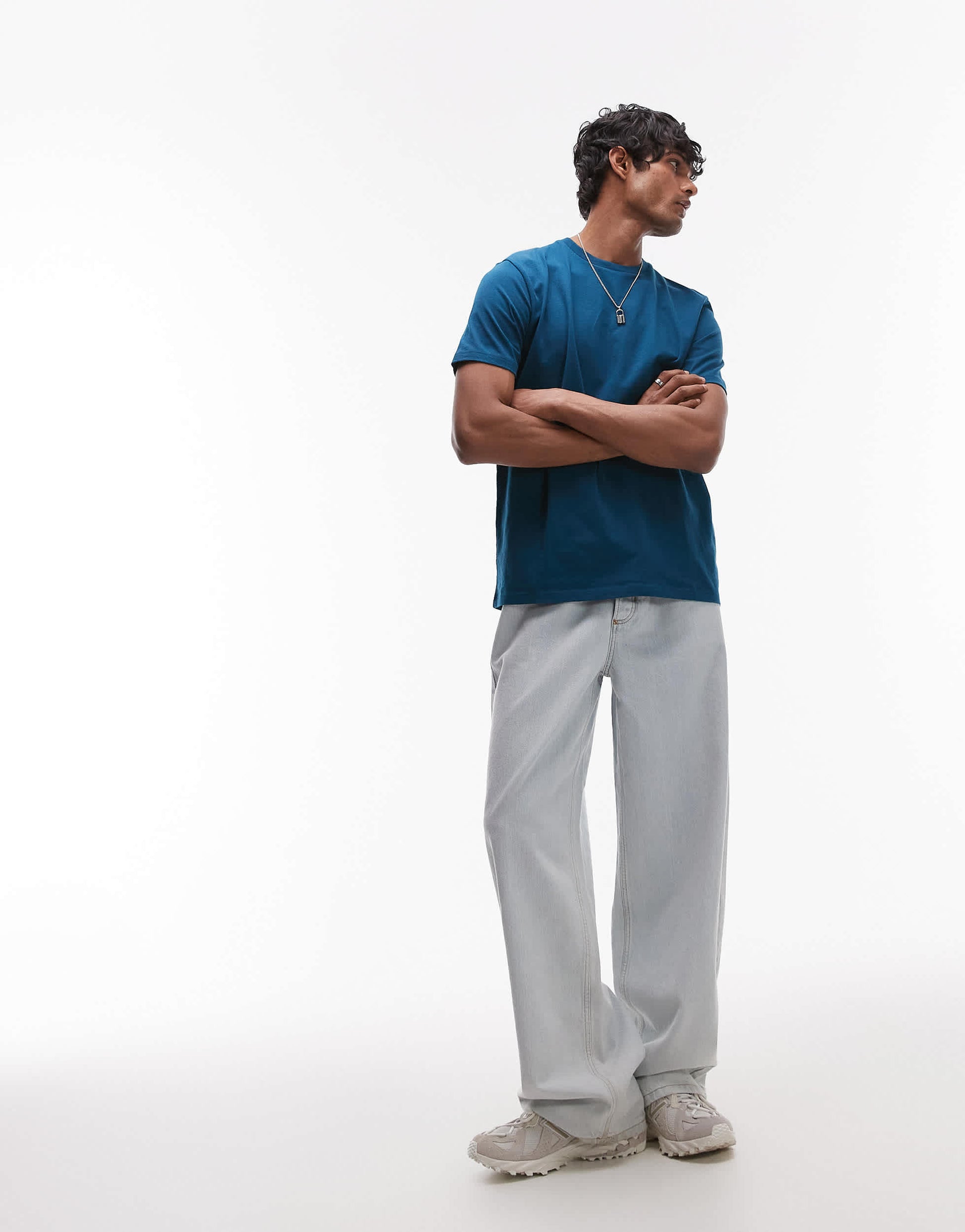 Topman classic fit t-shirt in teal