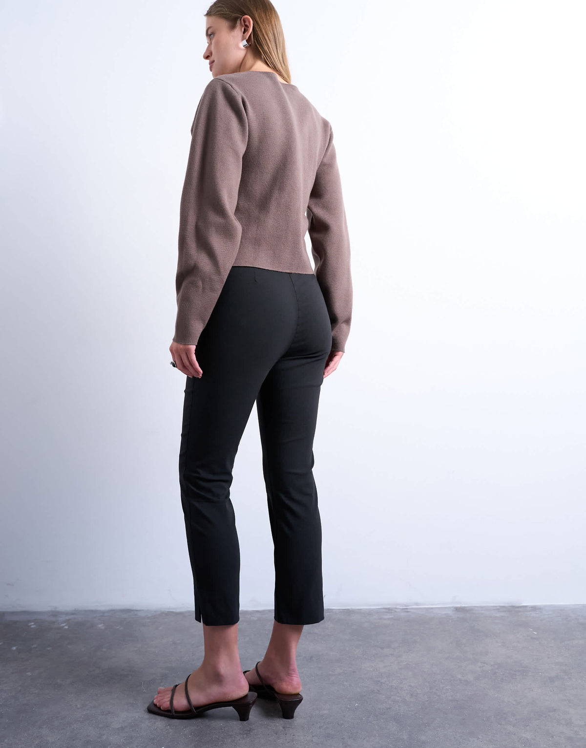Topshop bengaline 3/4 length capri in black