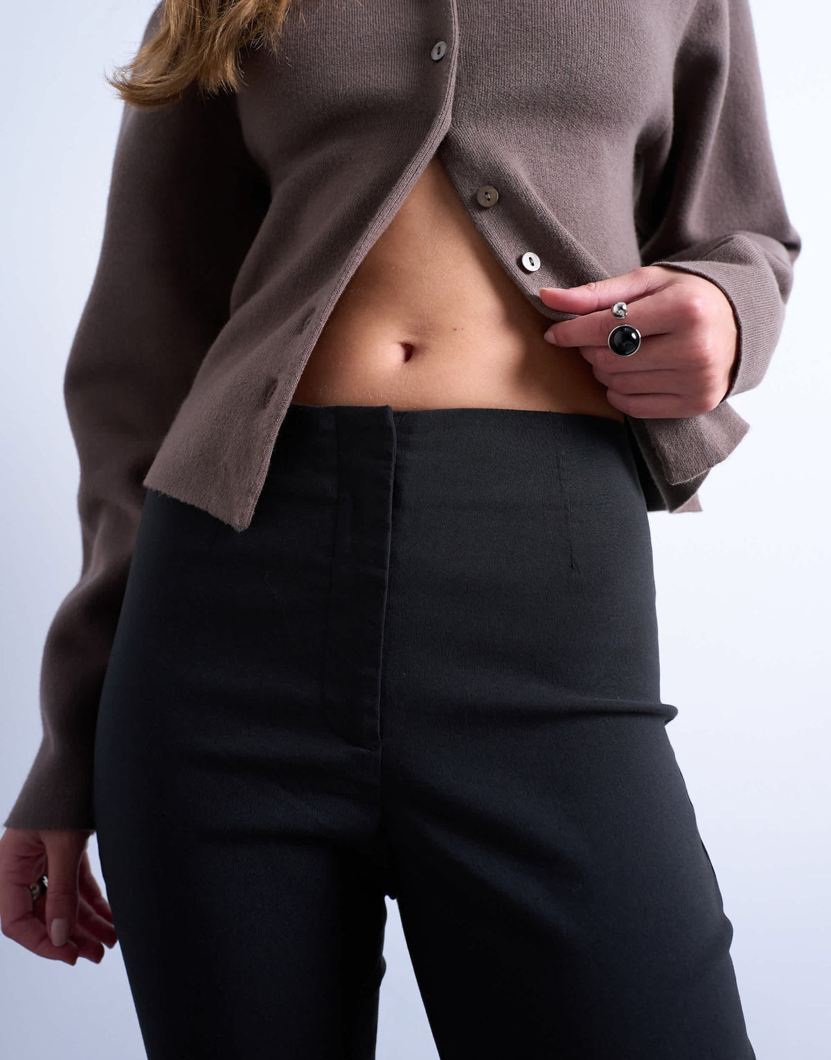 Topshop bengaline 3/4 length capri in black