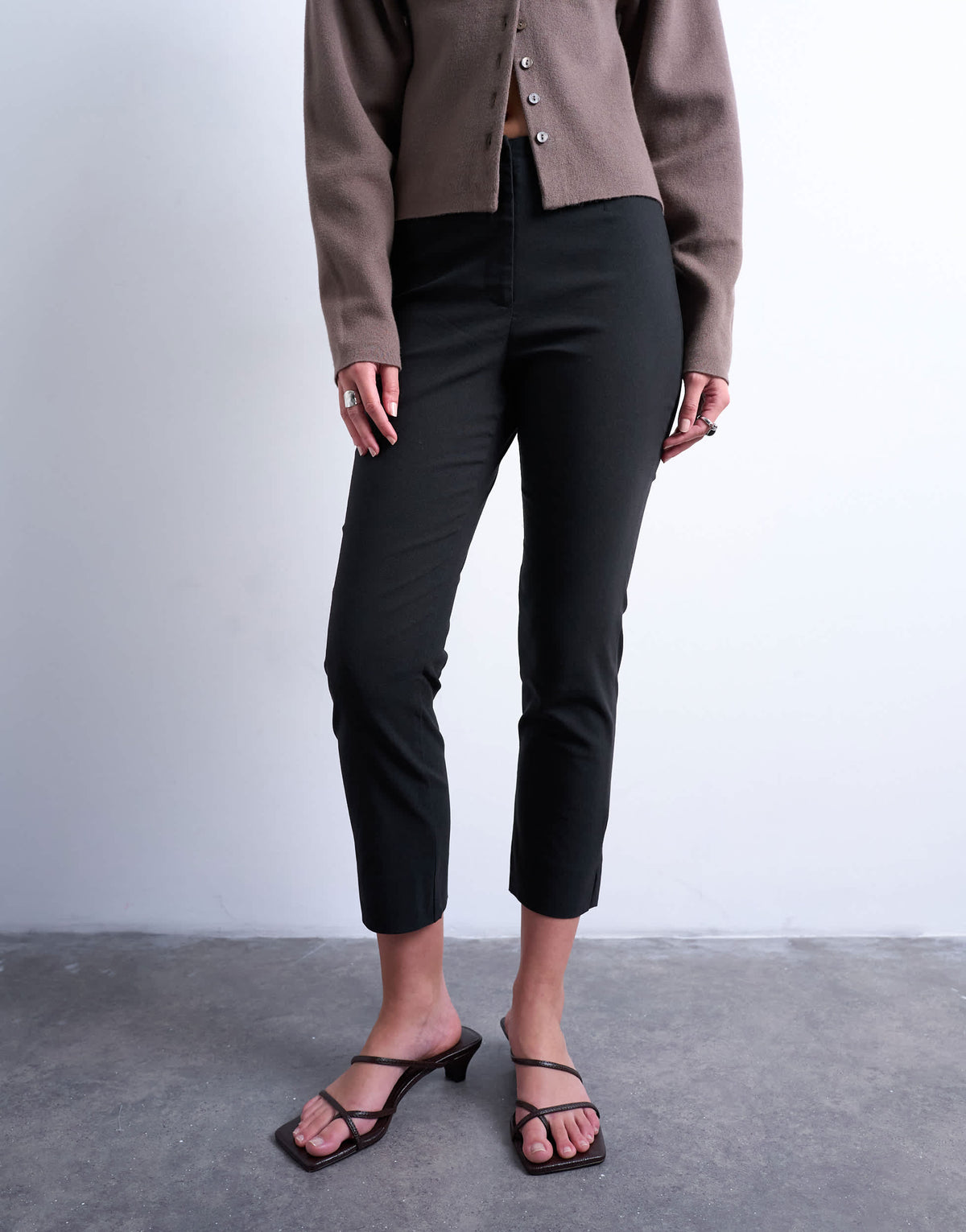 Topshop bengaline 3/4 length capri in black