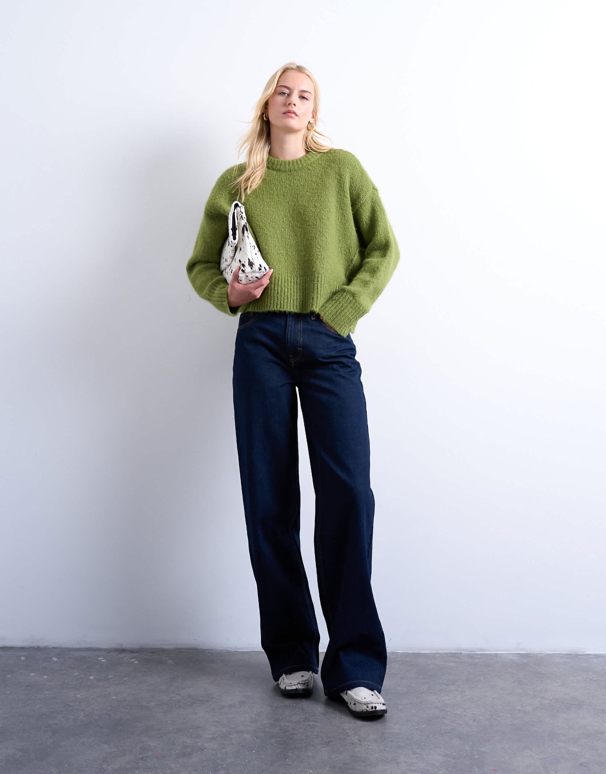Topshop Tall Cinch low rise relaxed jean in raw look indigo