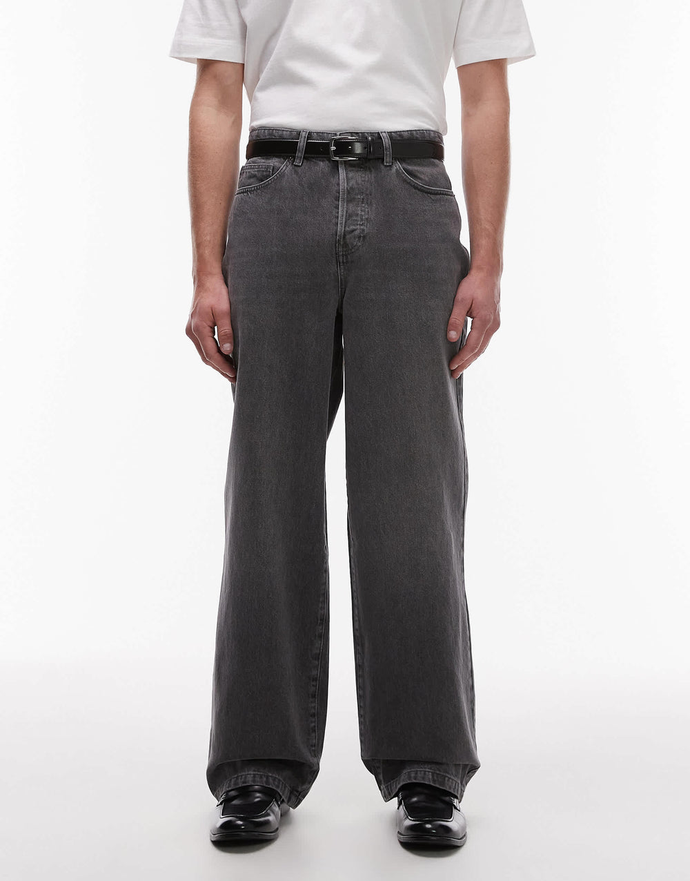 Topman baggy jeans in washed black