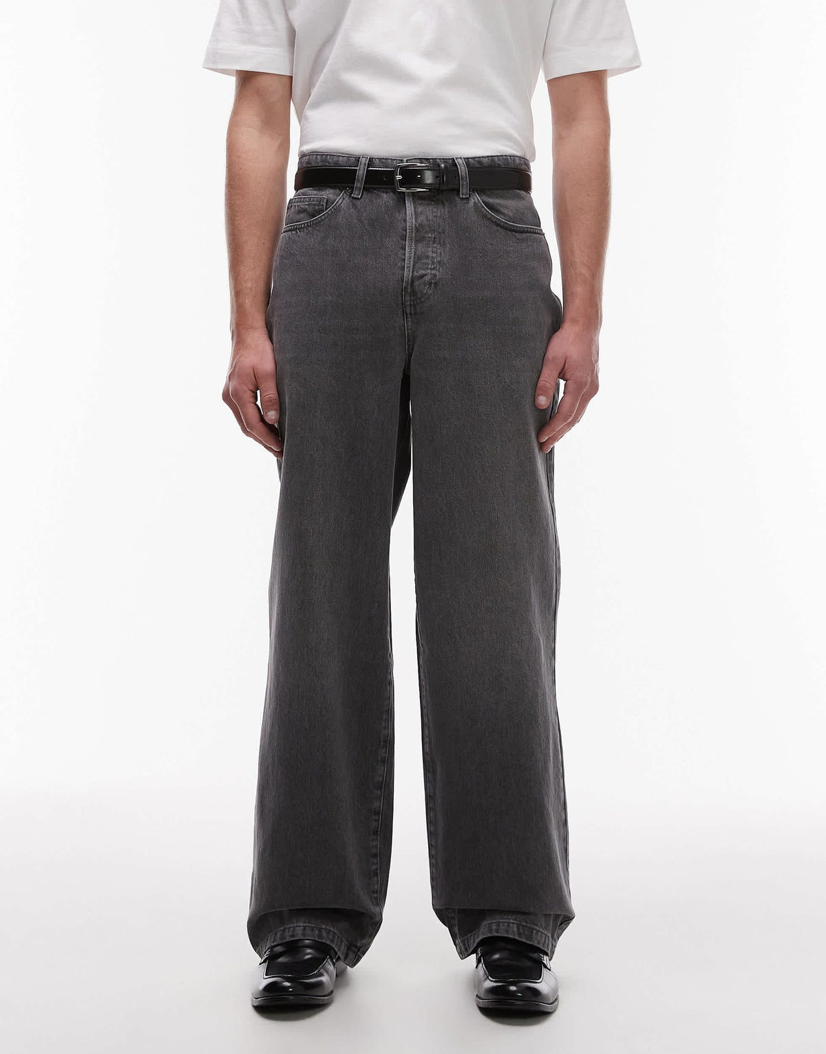 Topman baggy jeans in washed black