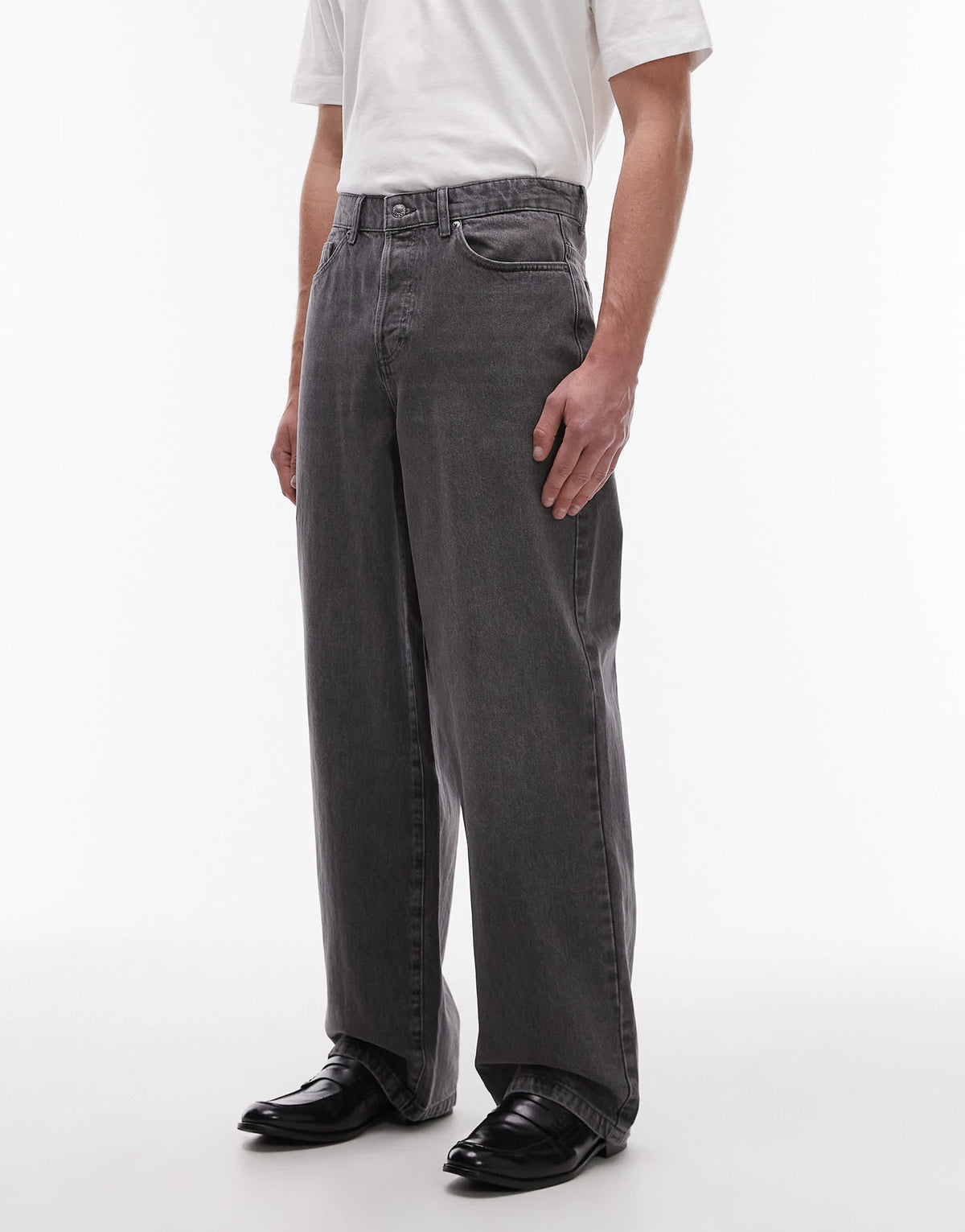 Topman baggy jeans in washed black