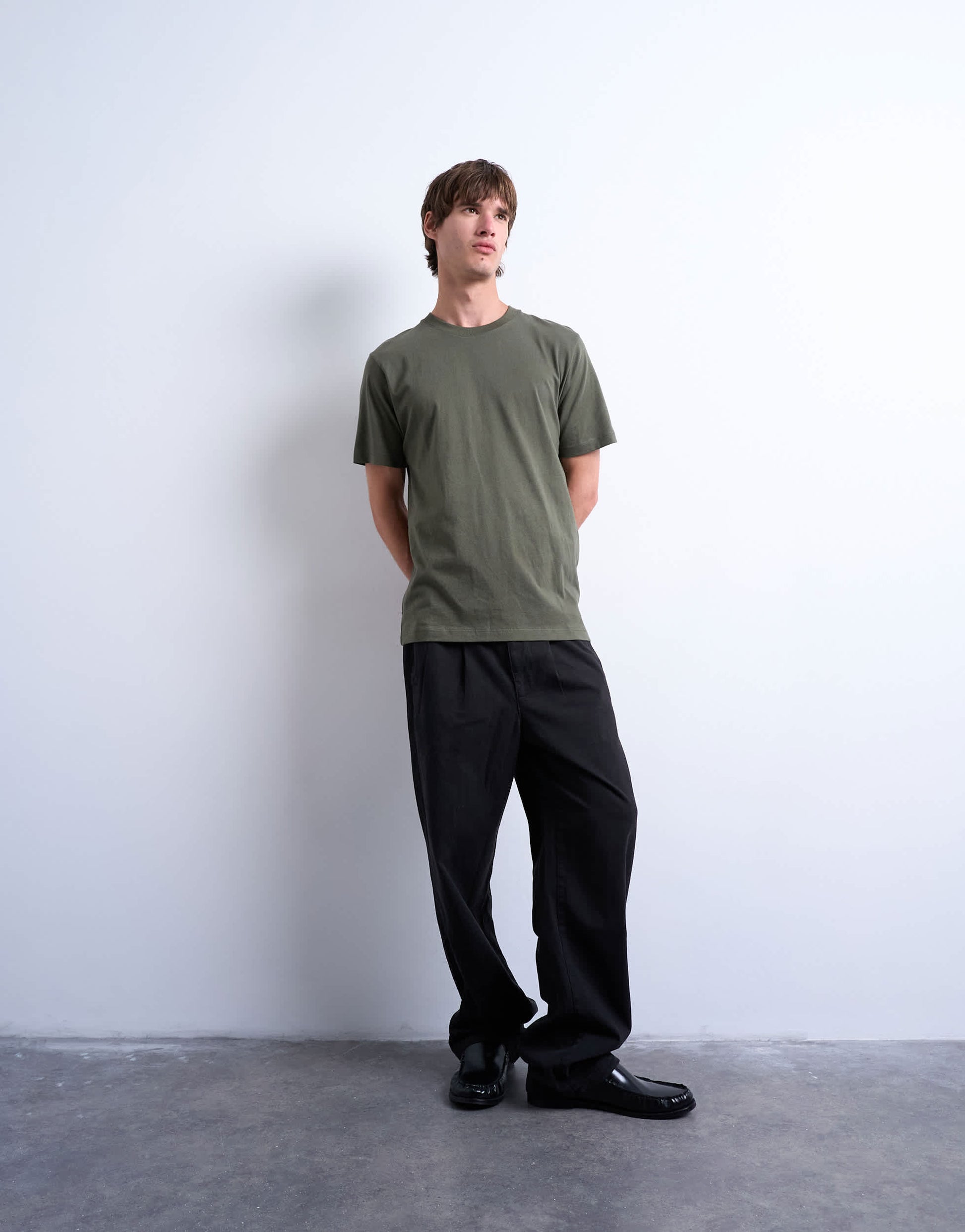 Topman classic fit t-shirt in khaki