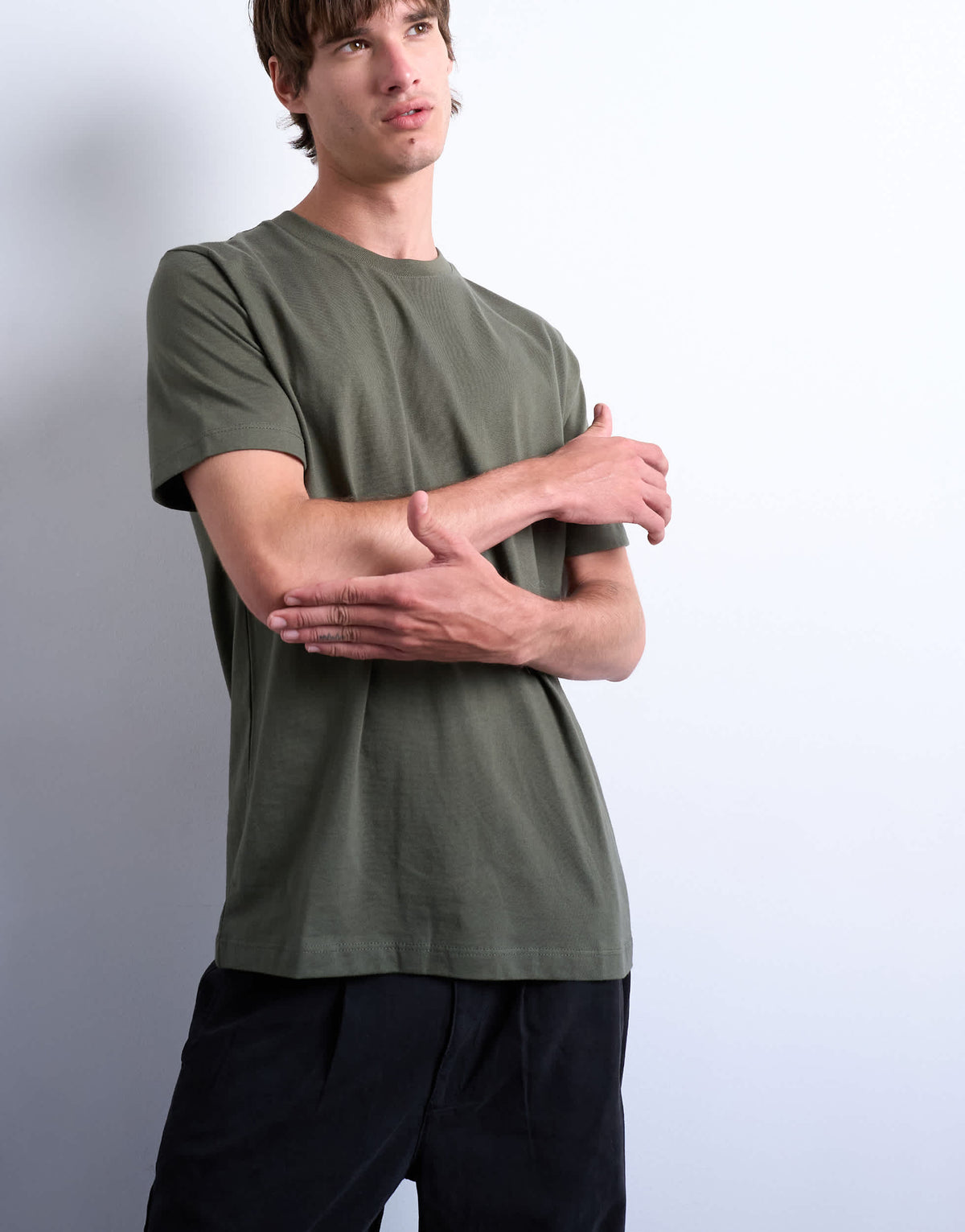 Topman classic fit t-shirt in khaki