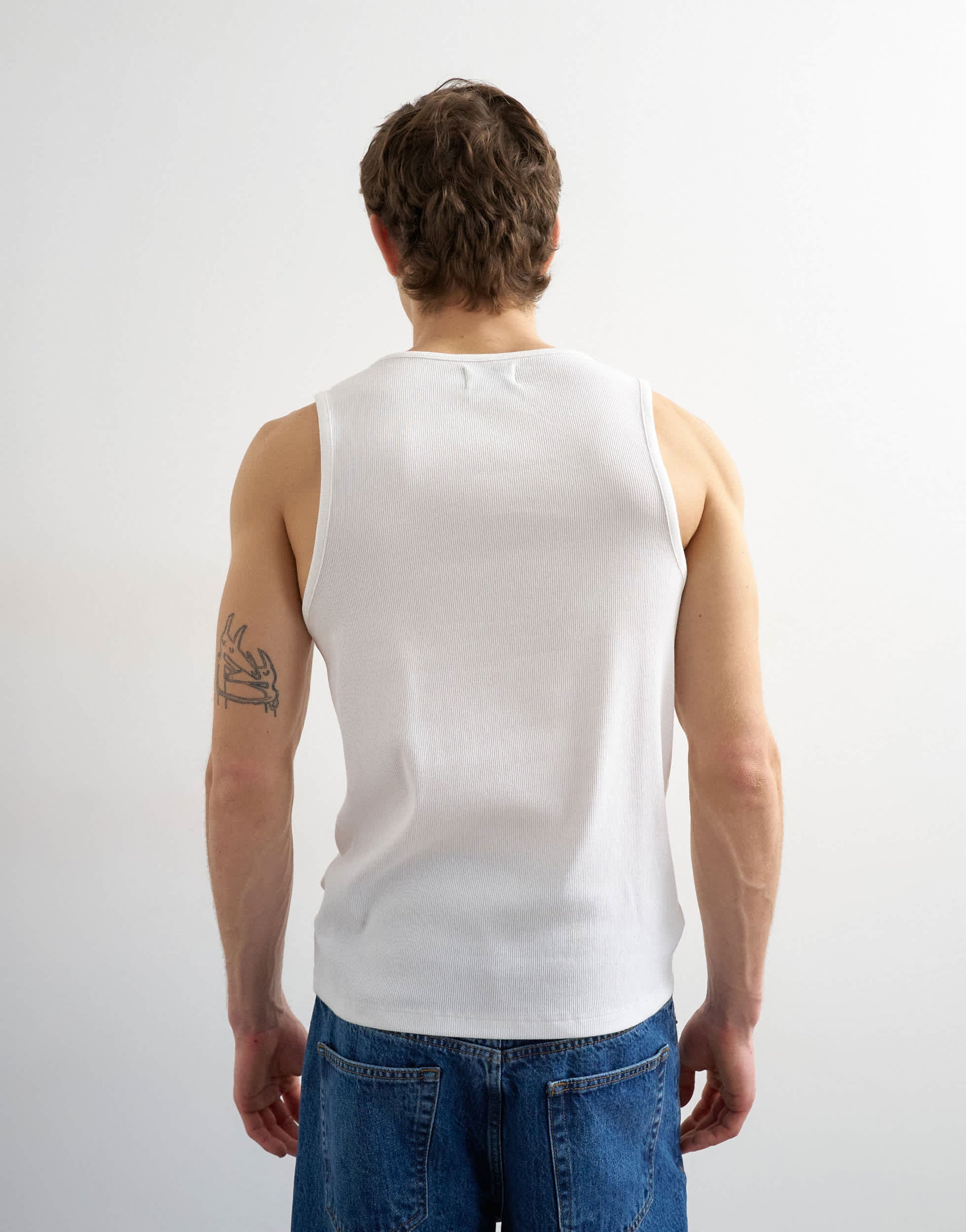 Topman rib vest in white