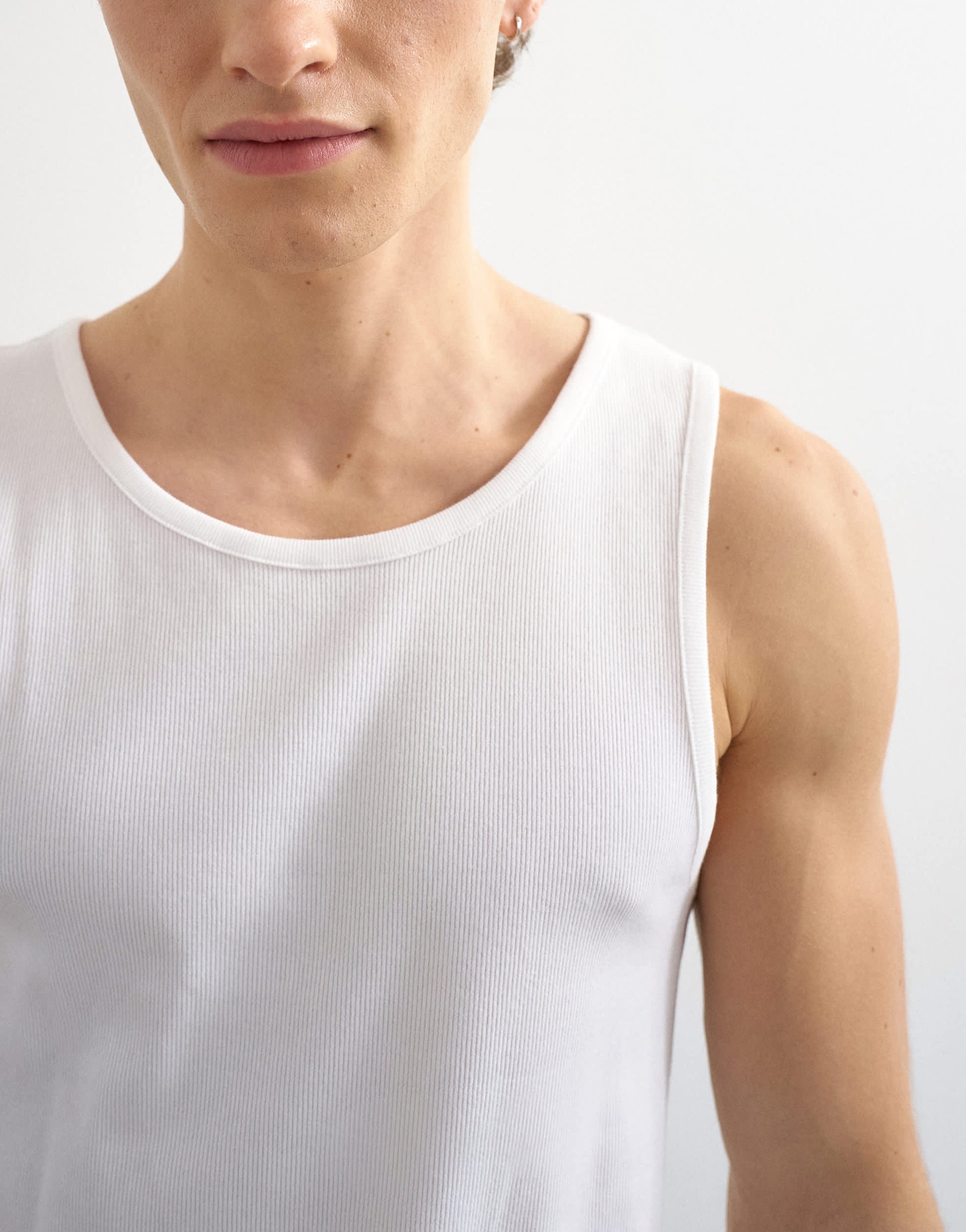 Topman rib vest in white