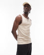 Topman rib vest in stone