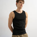 Topman rib vest in black