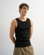 Topman rib vest in black