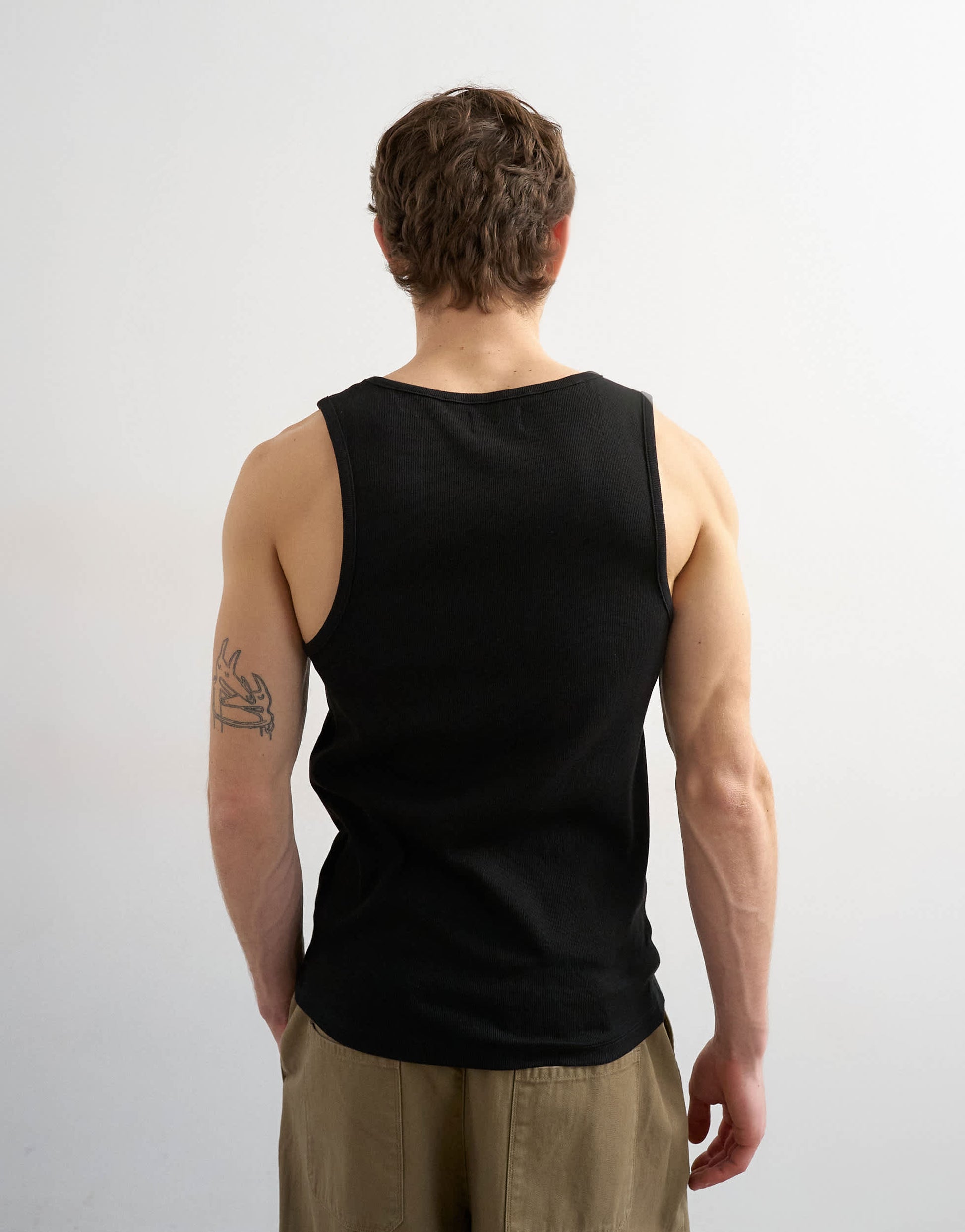 Topman rib vest in black