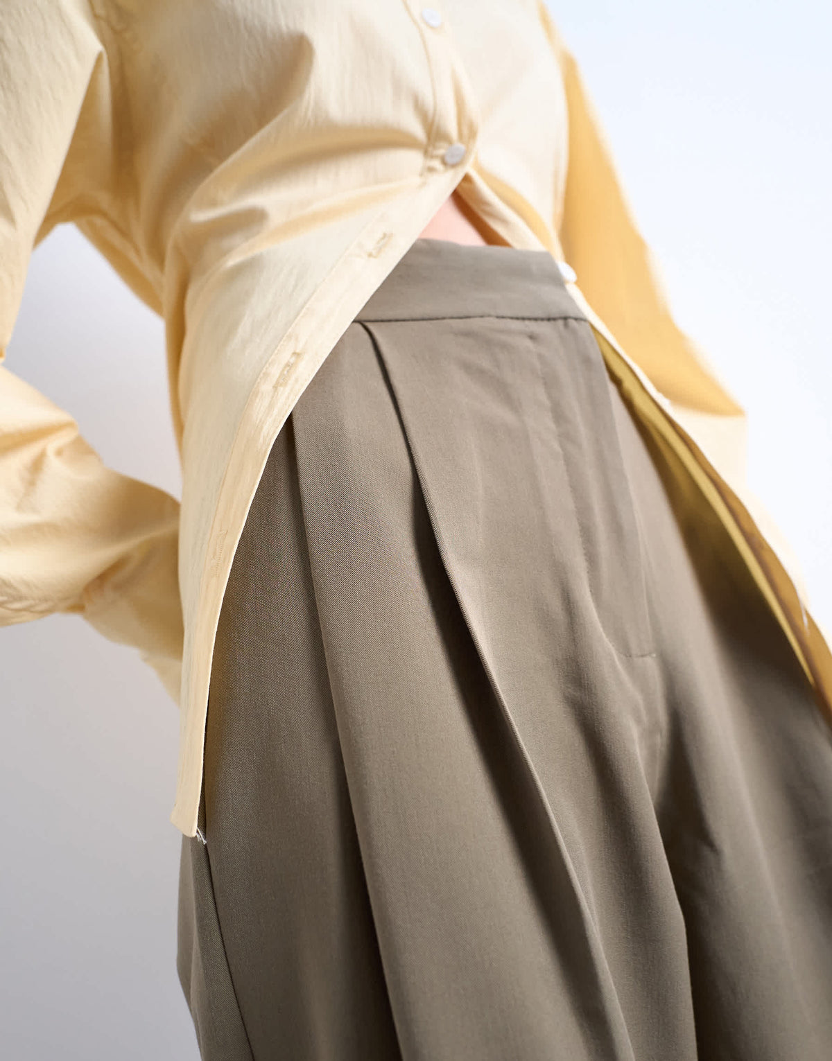 Topshop premium double pleat straight leg tailored trouser in khaki