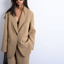 Topshop co ord oversized slouchy blazer in taupe