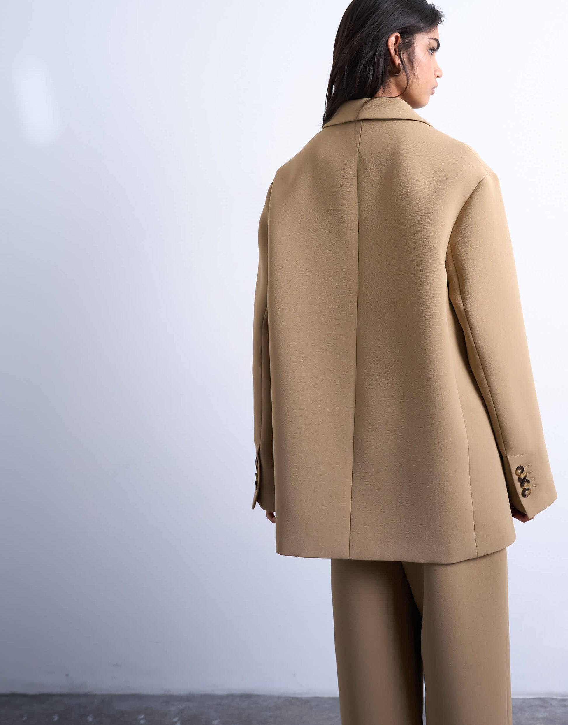 Topshop co ord oversized slouchy blazer in taupe