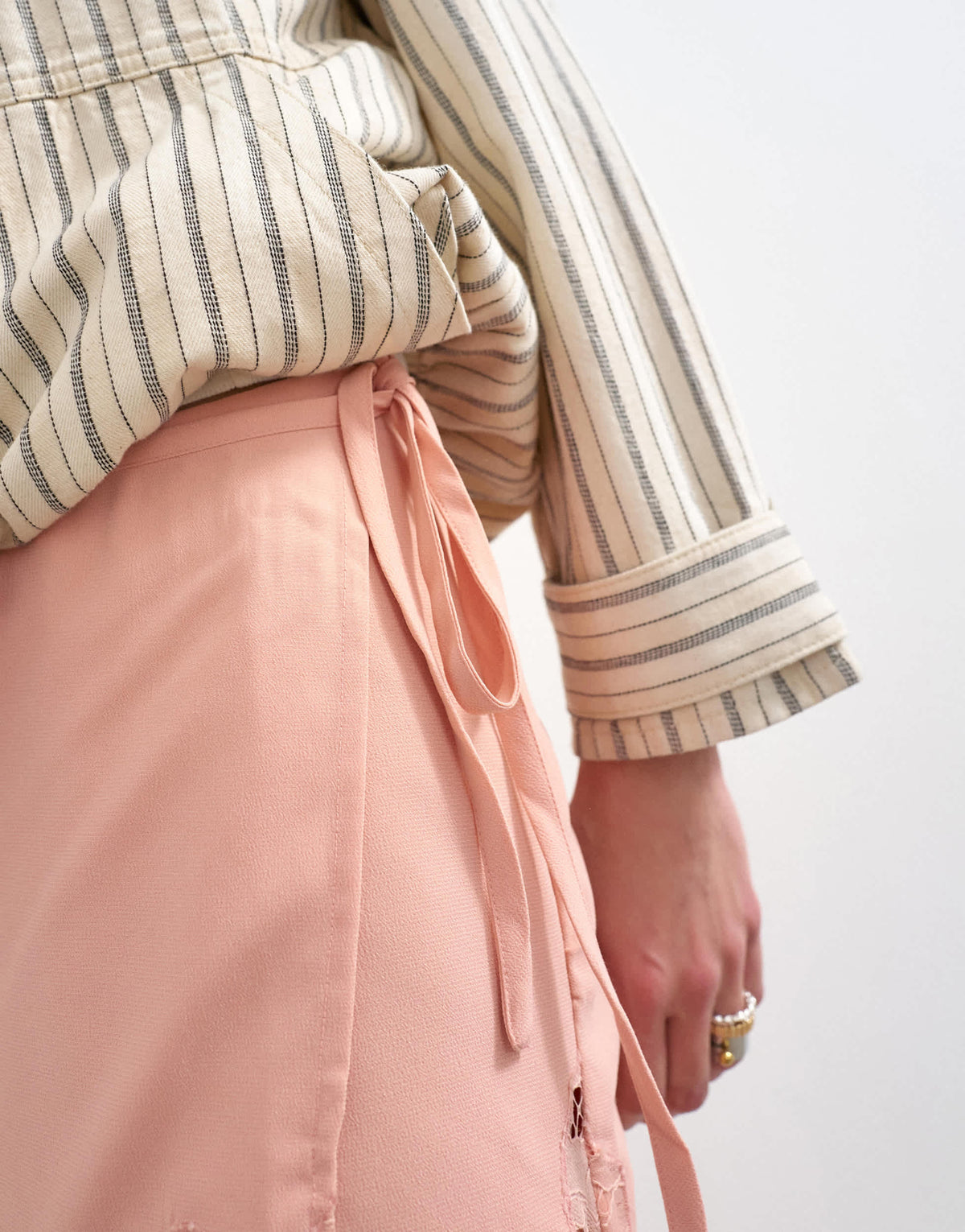 Topshop lace hem wrap mini skirt in pink