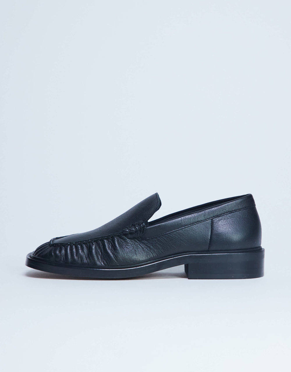 Mocassins Topshop Premium Clover en cuir véritable noir avec détails froncés