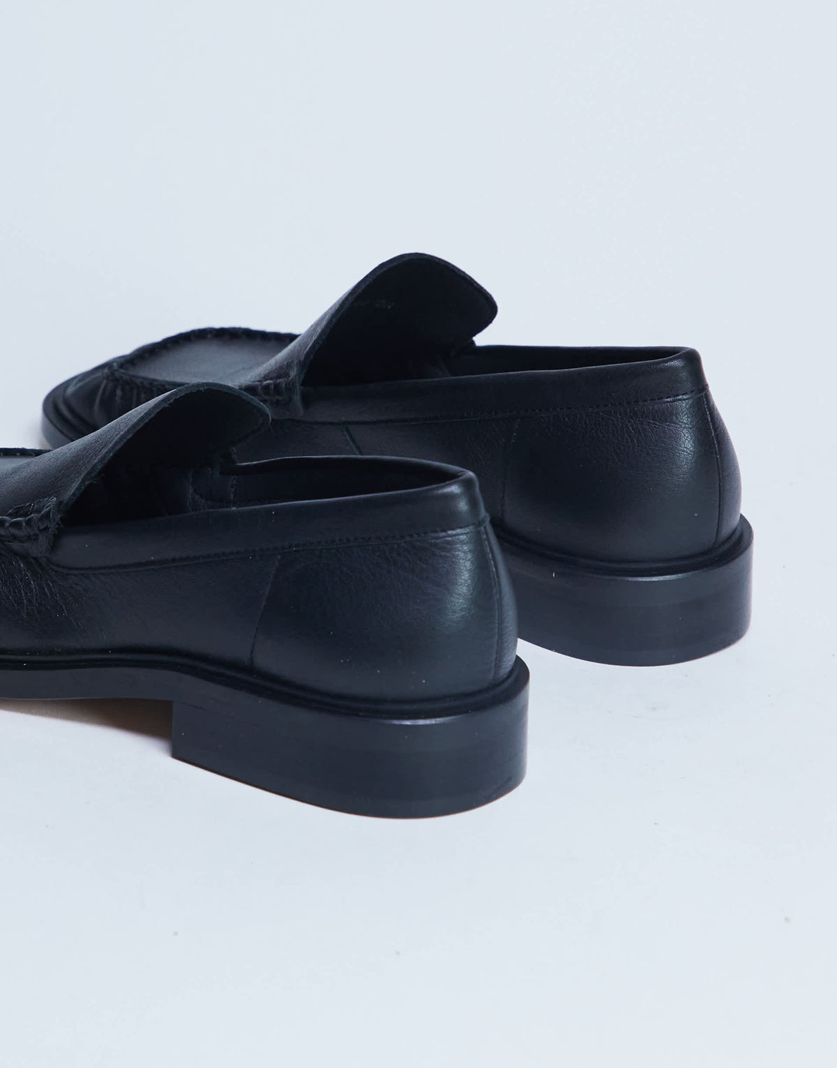 Topshop Premium Clover real leather loafers with ruched detail in black