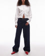 Topshop mid rise loose fit jean in rinse wash