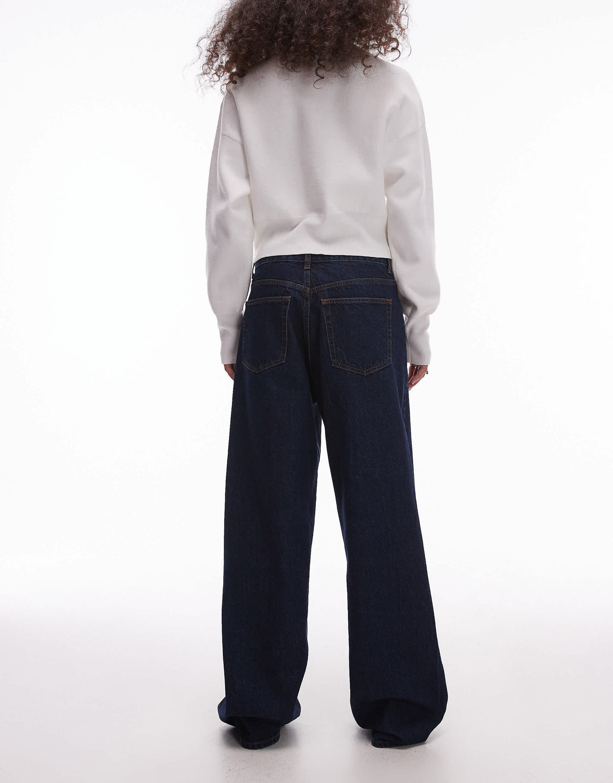 Topshop mid rise loose fit jean in rinse wash