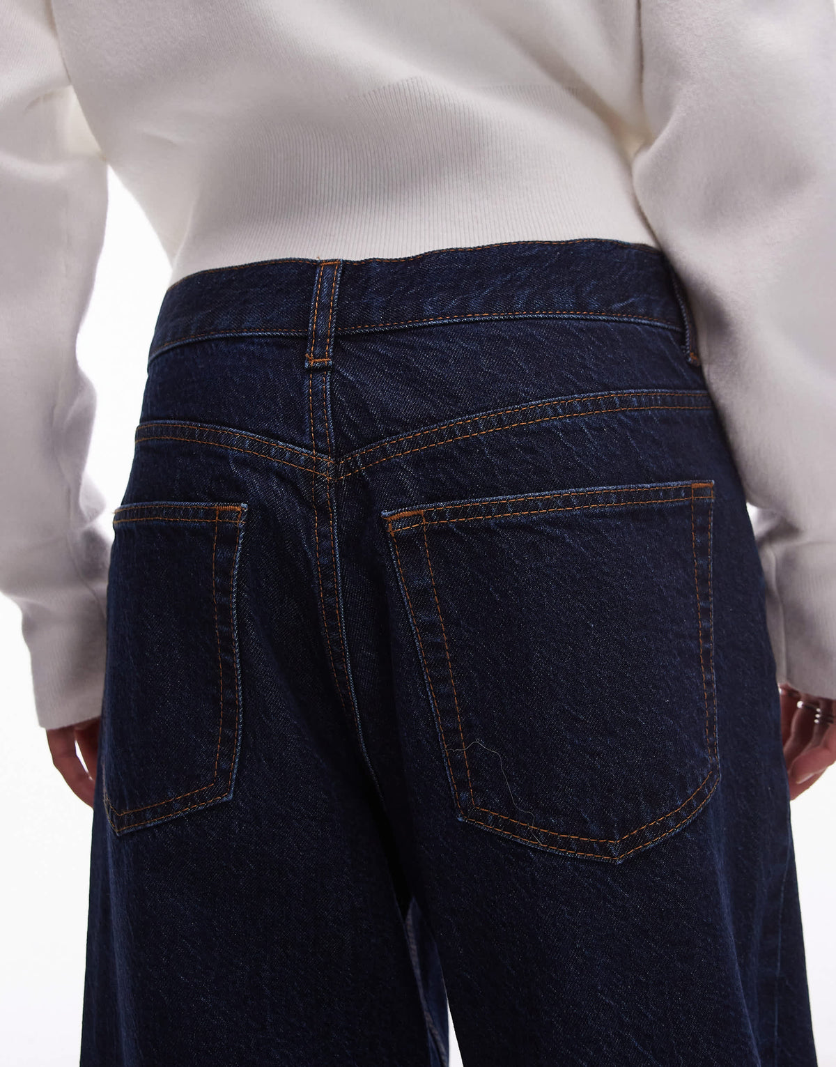 Topshop mid rise loose fit jean in rinse wash