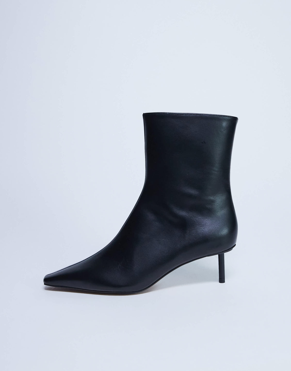 Topshop Narla premium real leather high pin heeled ankle boots in black