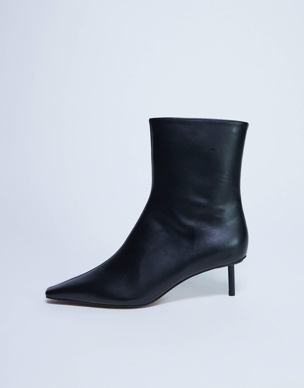 Topshop Narla Premium-Stiefeletten aus echtem Leder mit hohem Stöckelabsatz in Schwarz