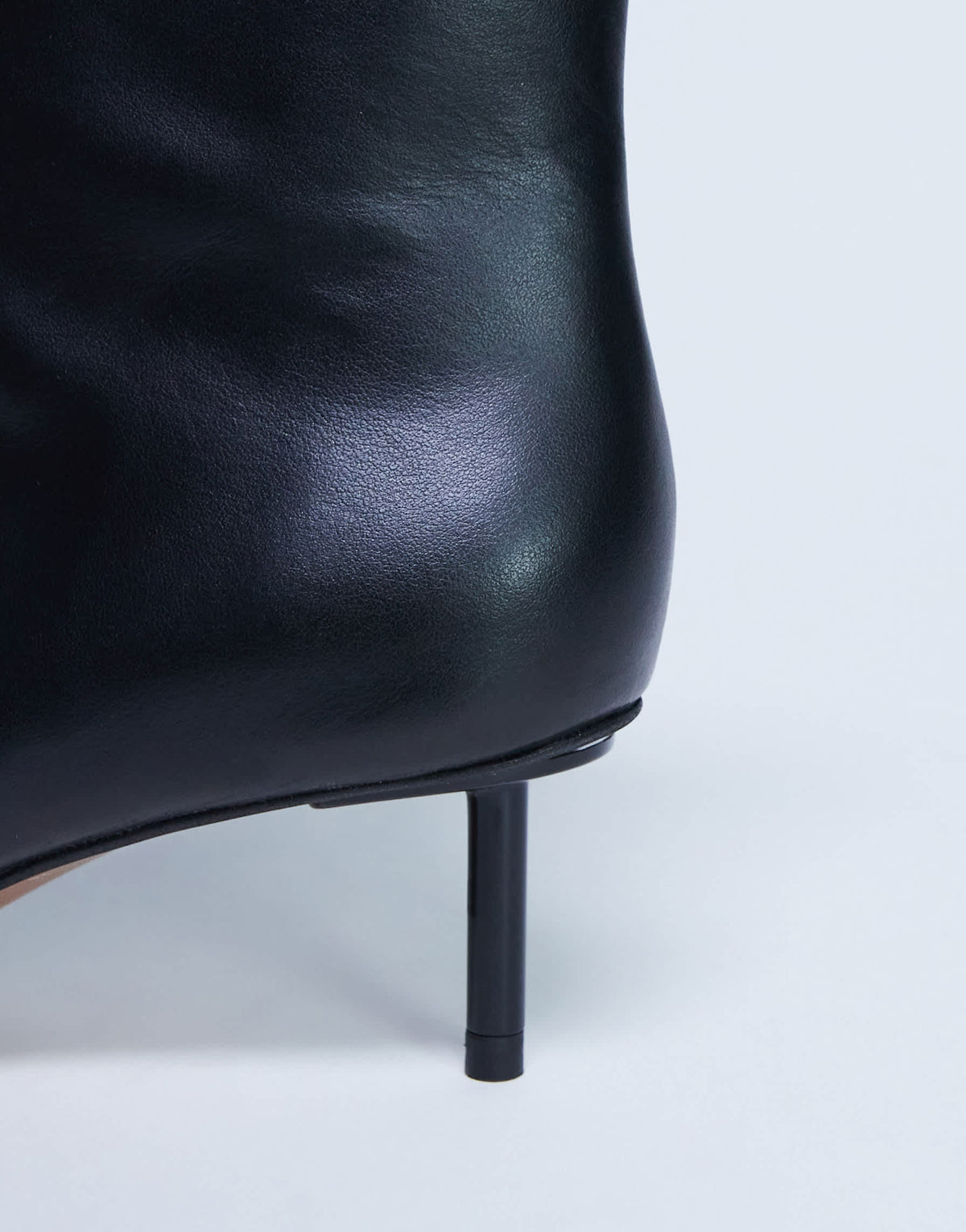 Topshop Narla premium real leather high pin heeled ankle boots in black