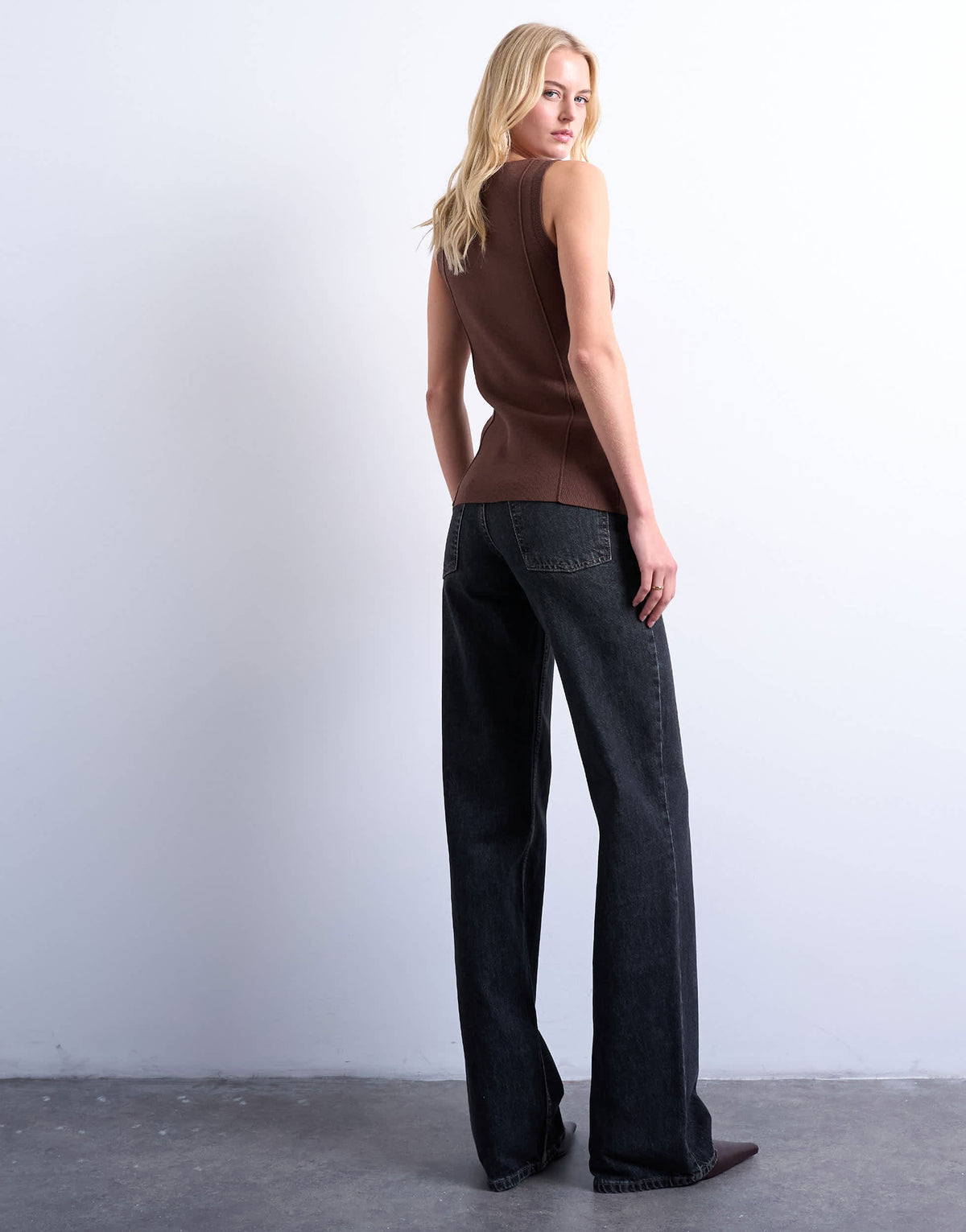 Topshop Tall Ember low rise straight leg jean in washed black