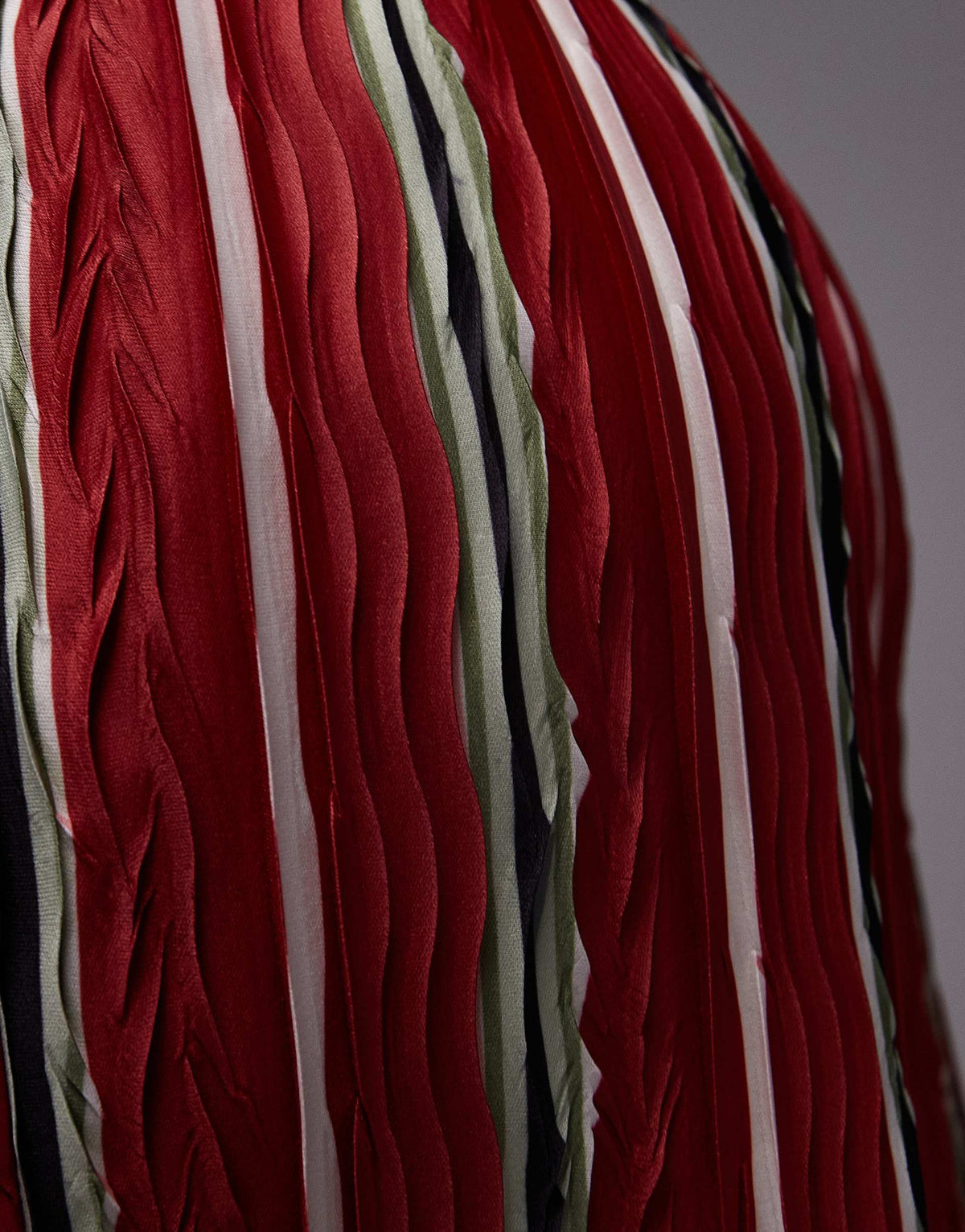 Topshop stripe plisse wide leg trouser in red