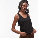 Topshop slouchy scoop neck vest in black