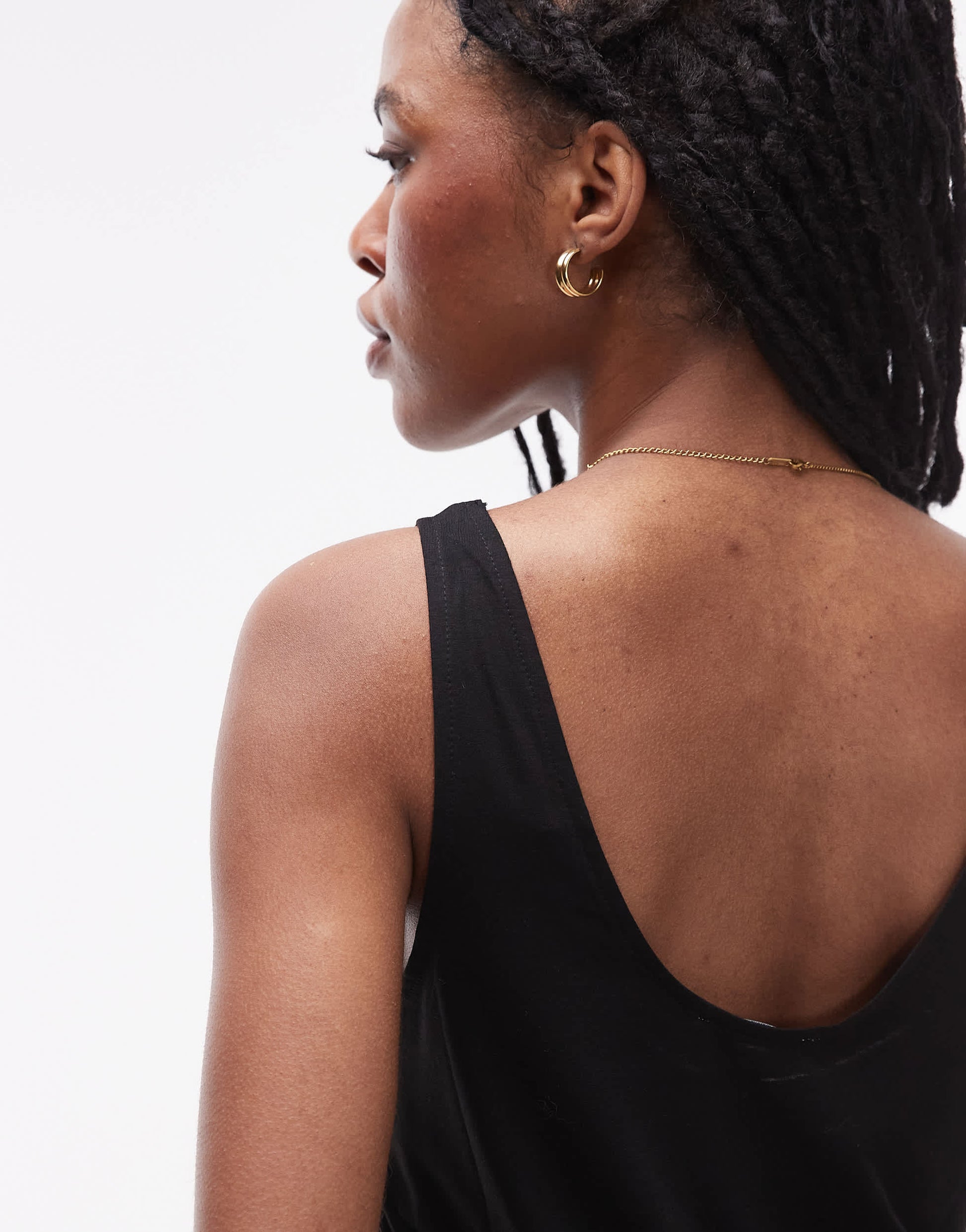 Topshop slouchy scoop neck vest in black