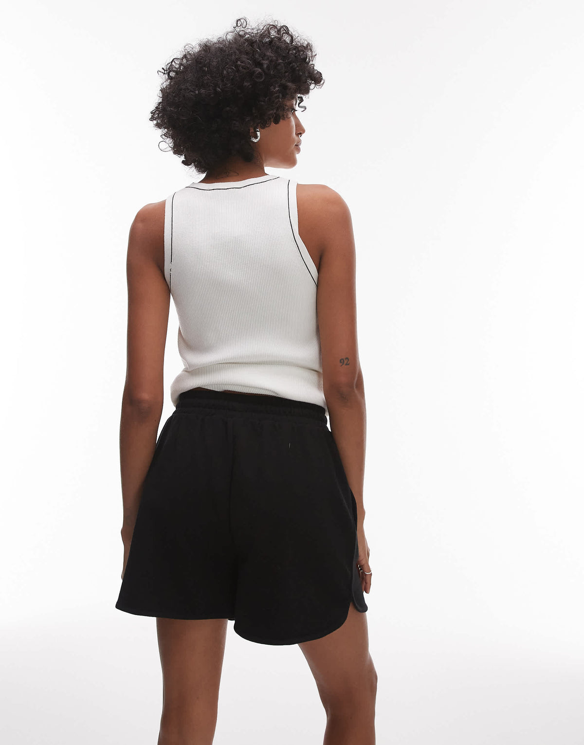 Topshop pintuck jogger short in black