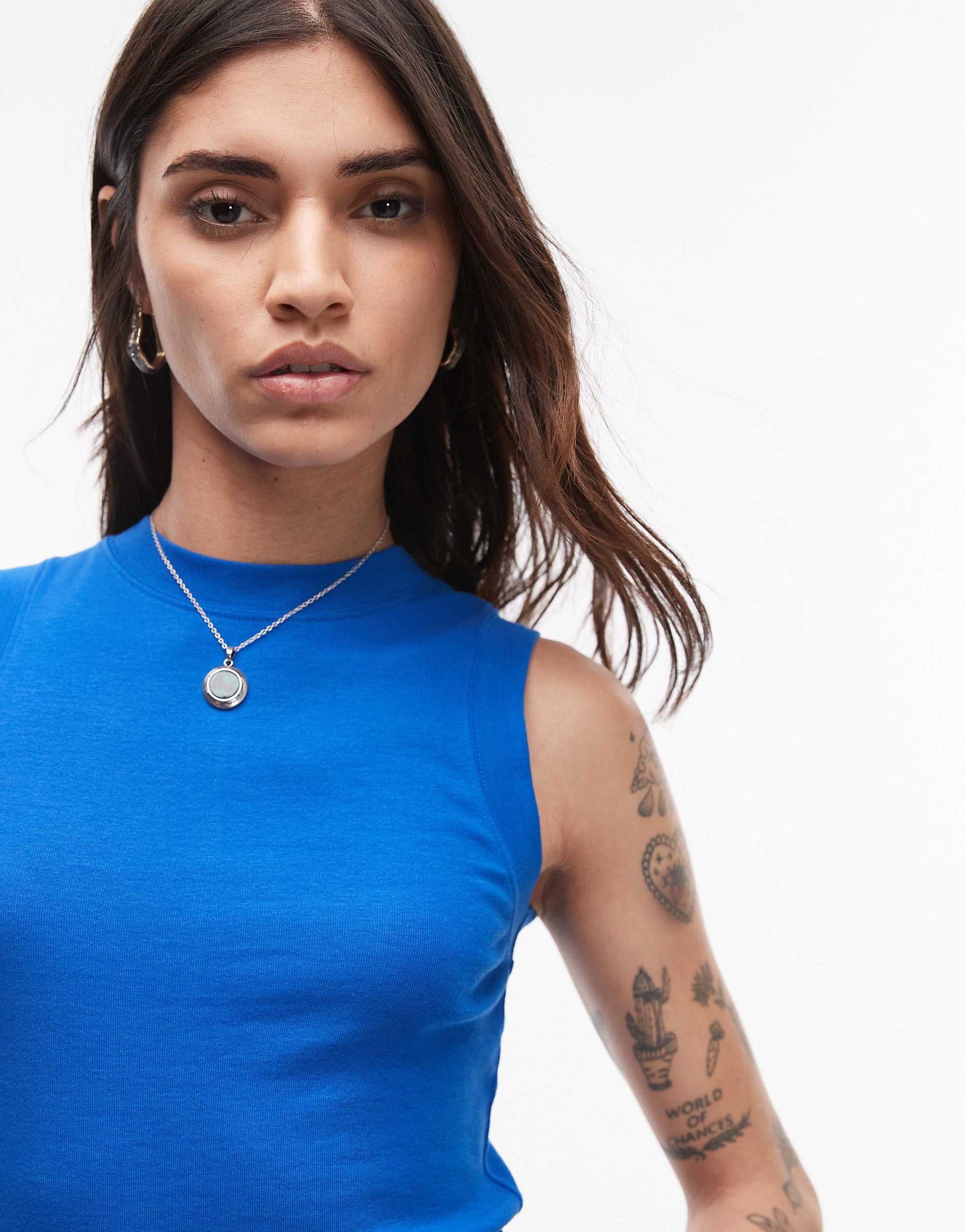 Topshop slim tank in cobalt