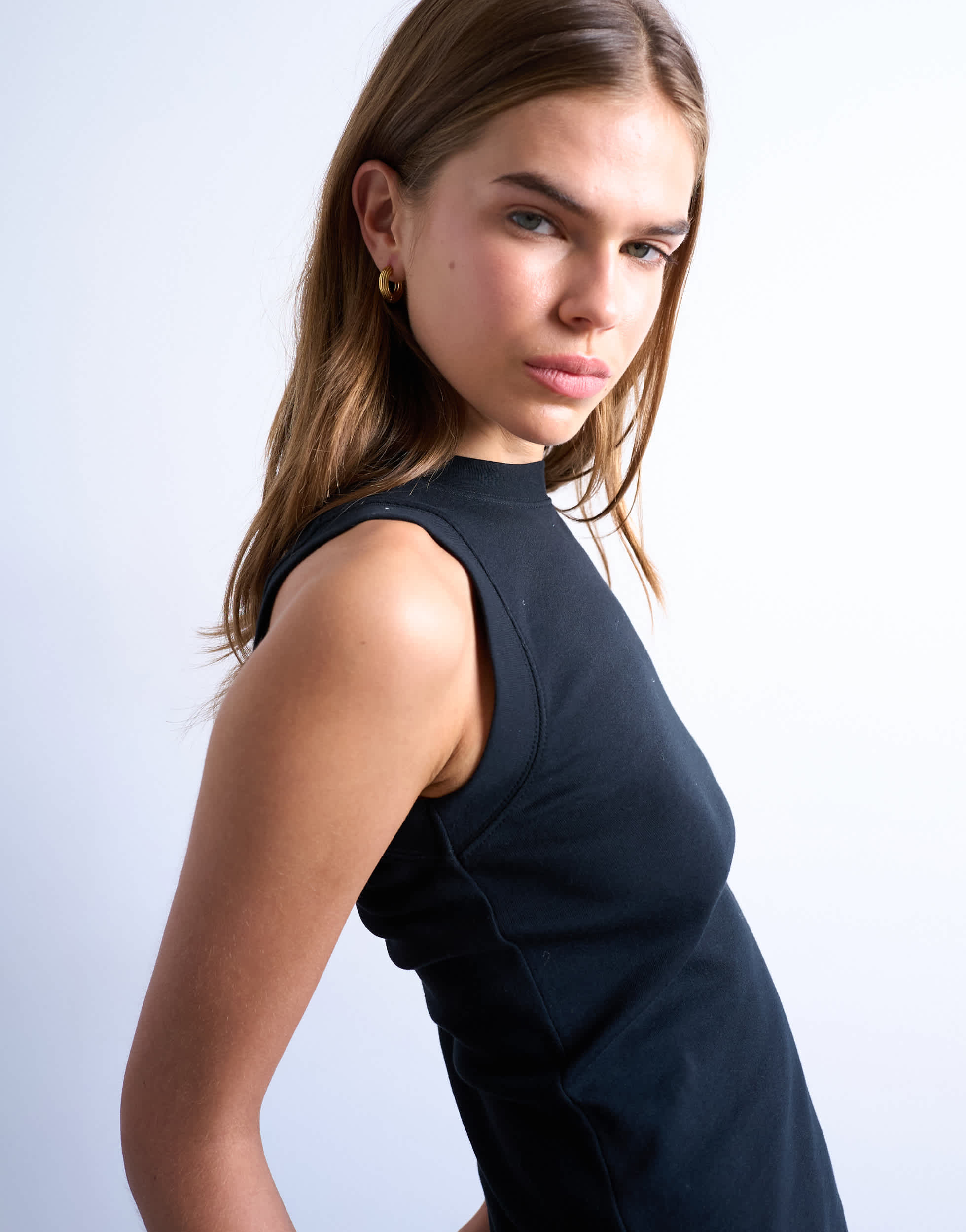 Topshop slim tank in black