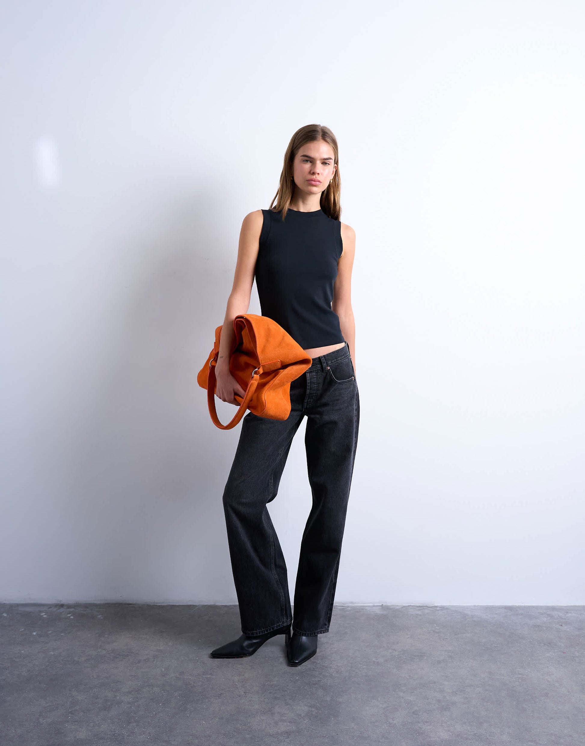 Topshop slim tank in black