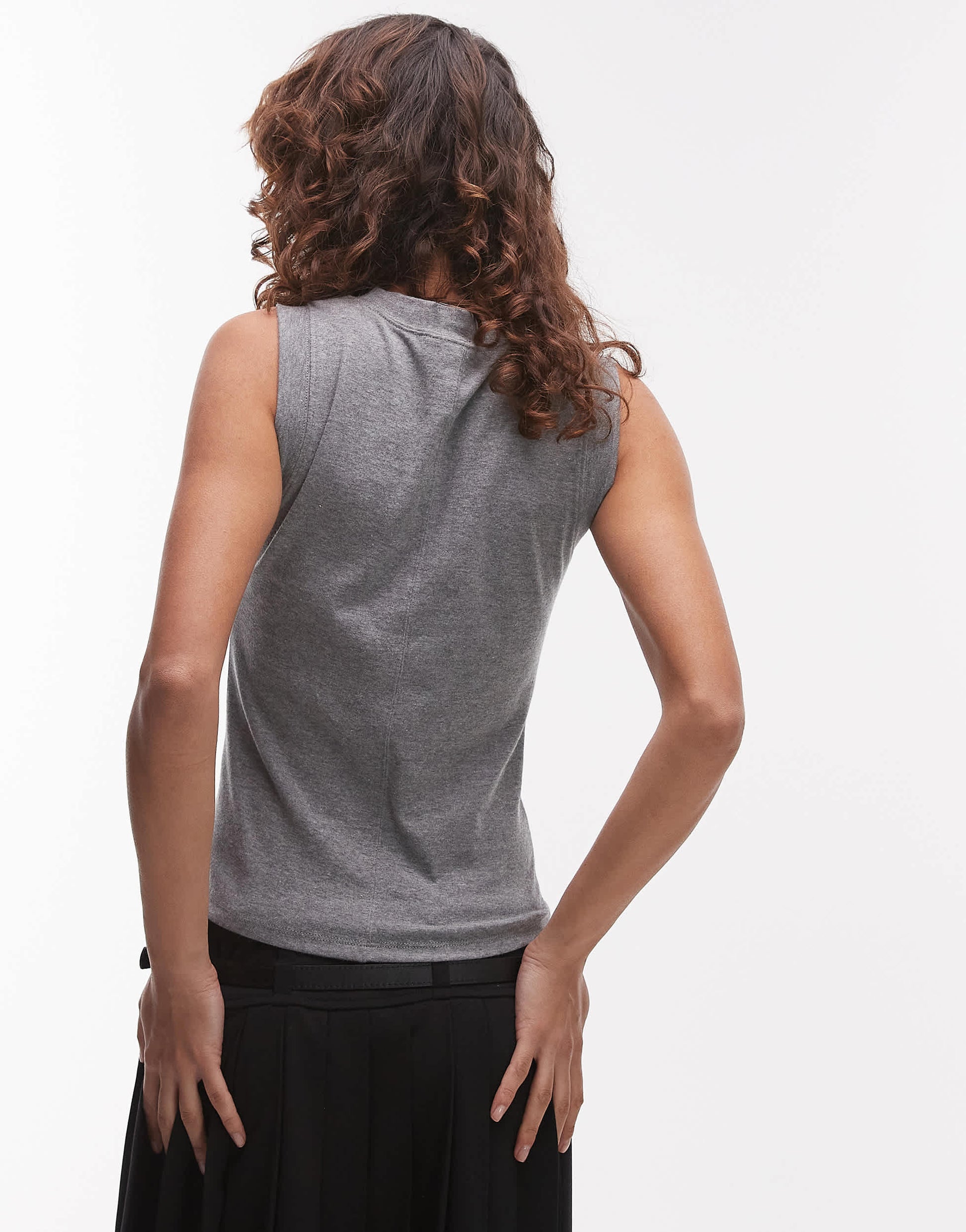 Topshop slim tank in charcoal marl
