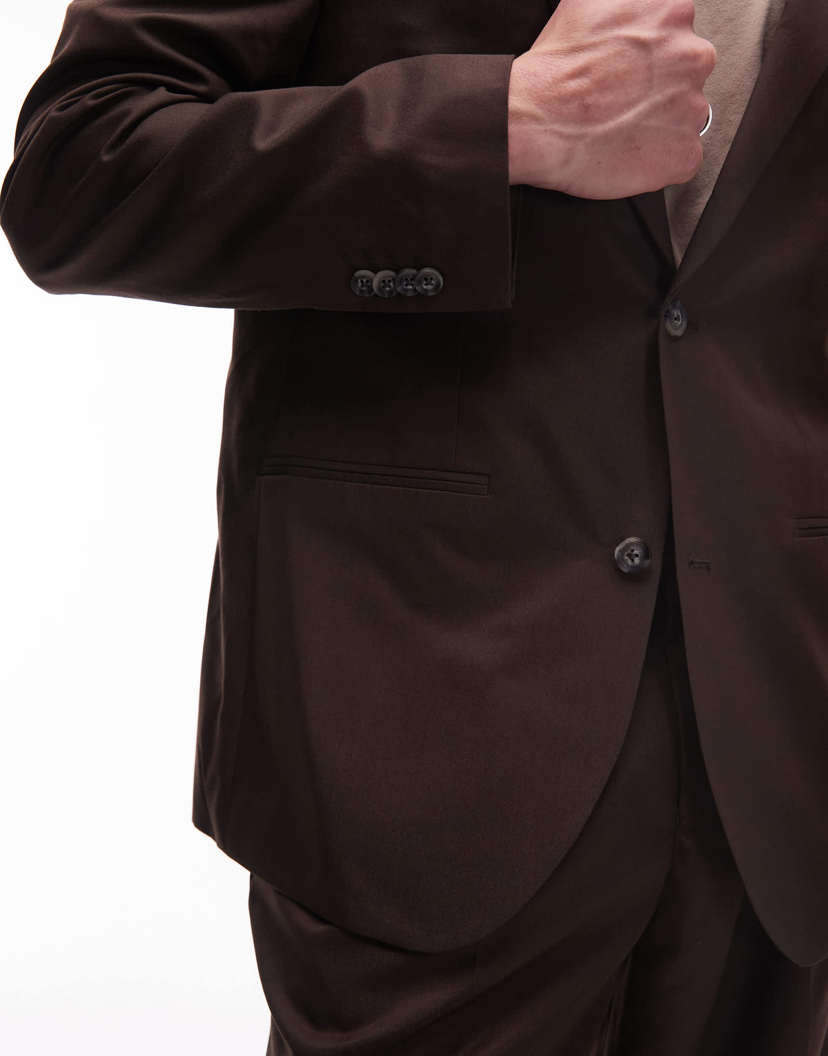 Topman relaxed suit jacket in brown