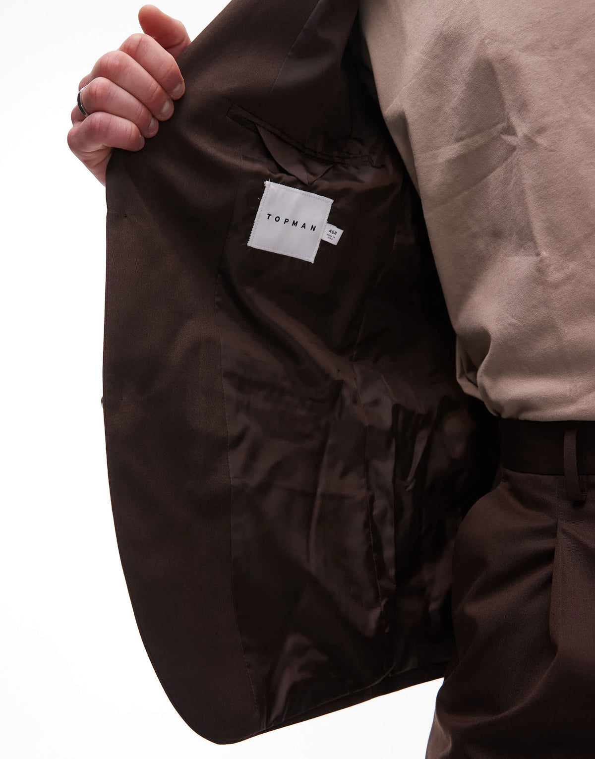 Topman relaxed suit jacket in brown