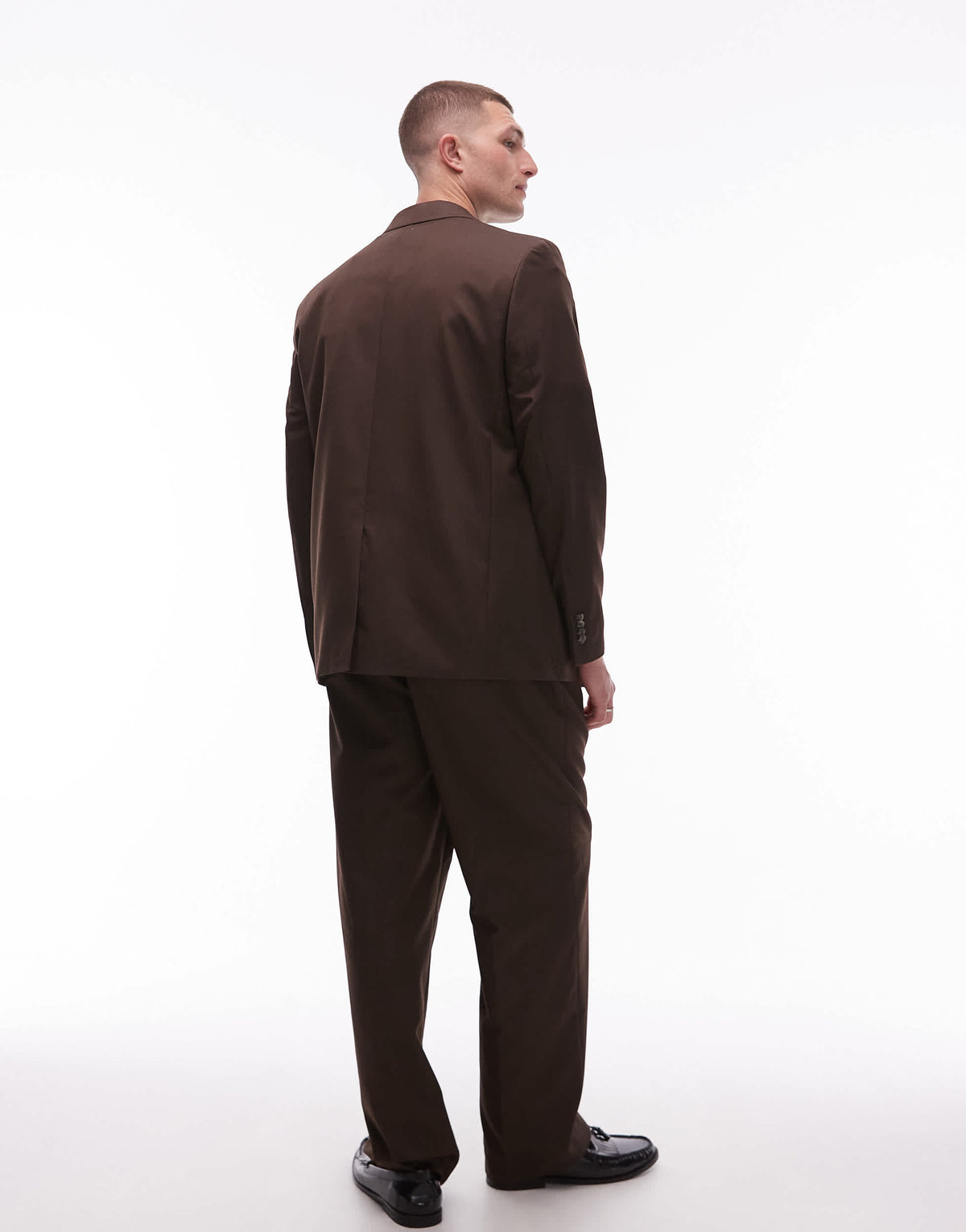 Topman relaxed suit jacket in brown