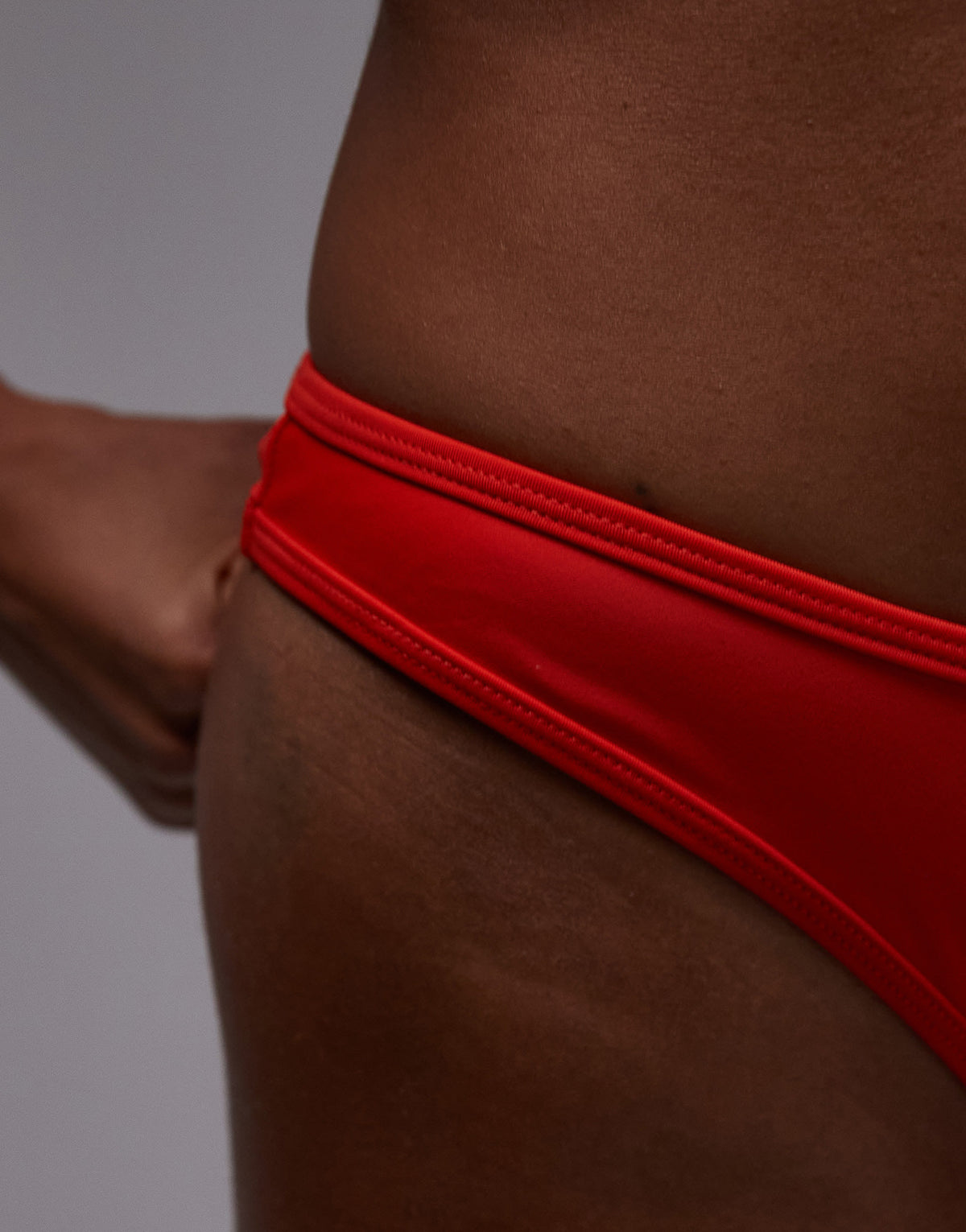 Topshop Miami frill high leg brief bikini bottoms in red
