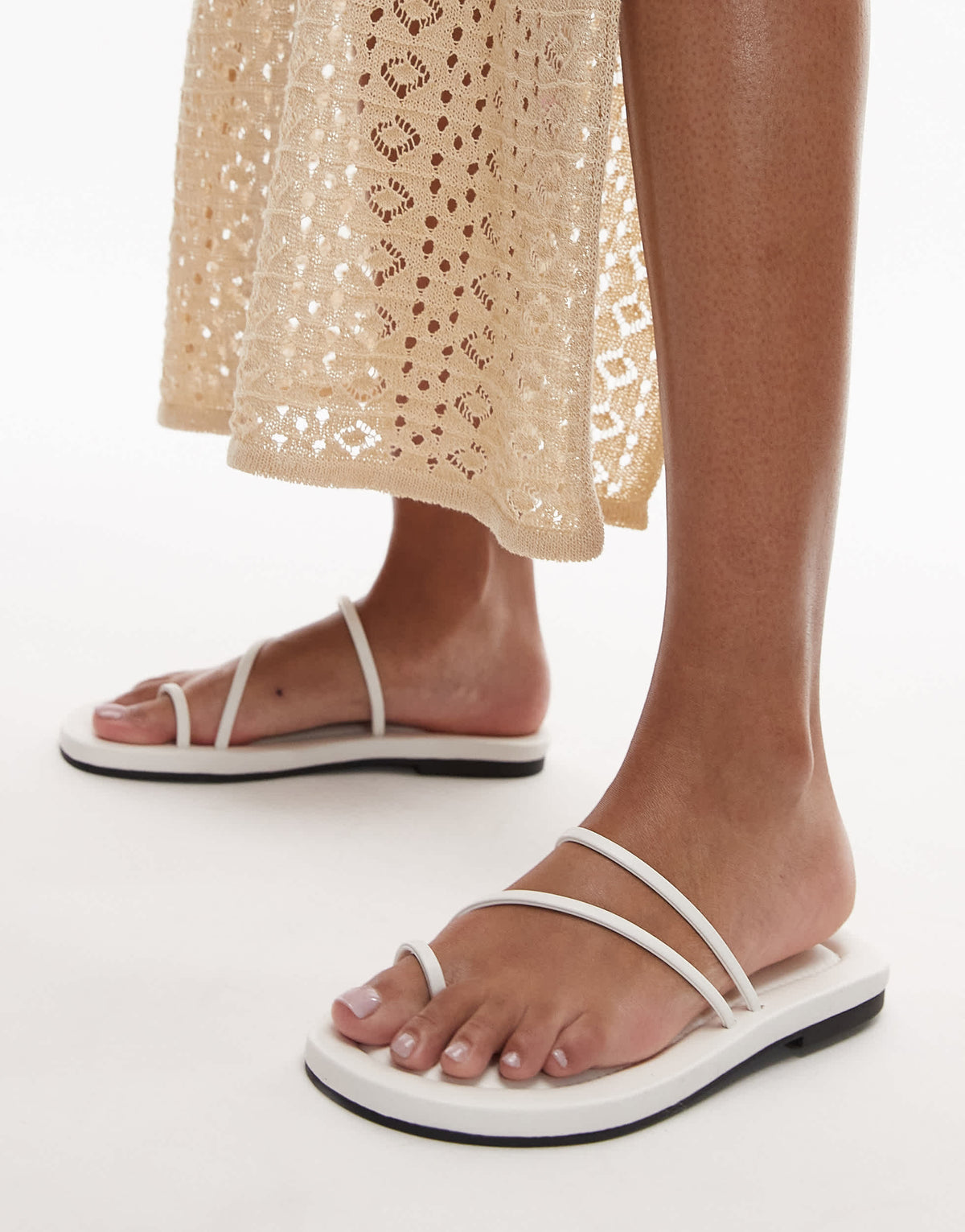 Topshop Jasper minimal sandal in white